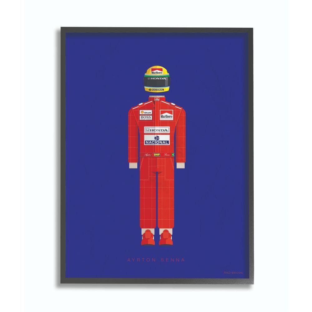 Stupell Industries Ayrton Senna Famous Fashion Design with Black Frame Wall Accent