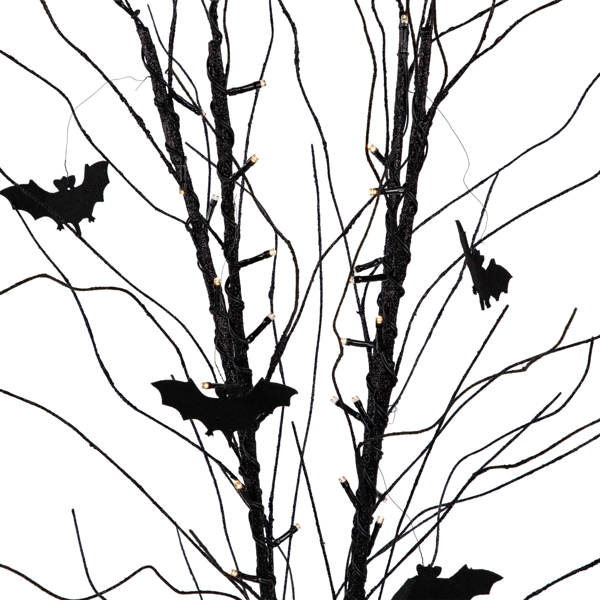 50&#x22; LED Black Halloween Branch Tree with Bats