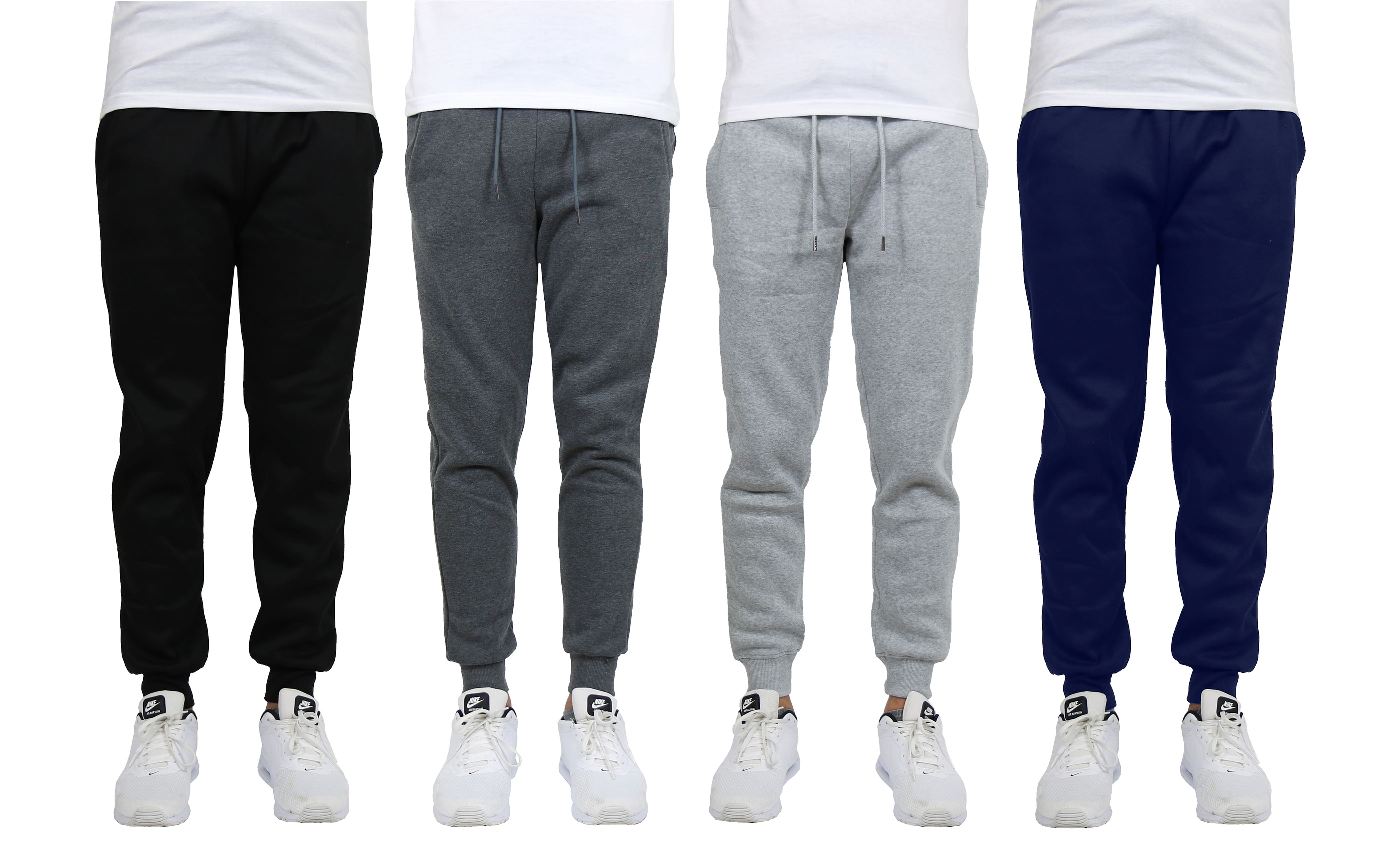 Galaxy by Harvic Men's Fleece-Lined Jogger Sweatpants 4 Pack
