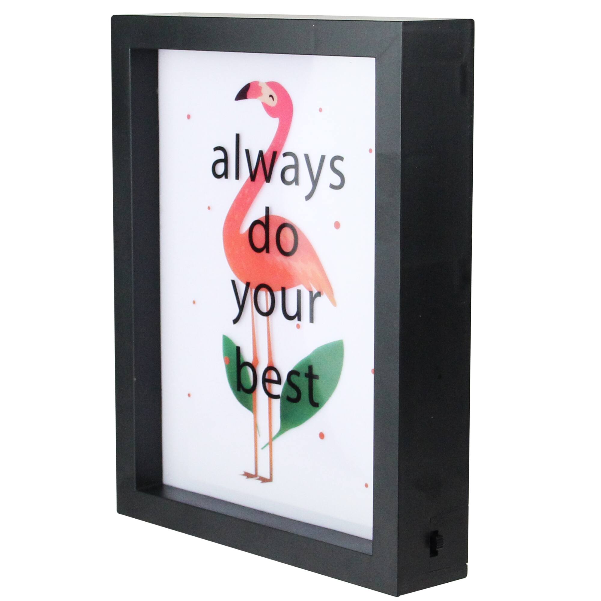 LED Inspirational Flamingo Framed Light Box