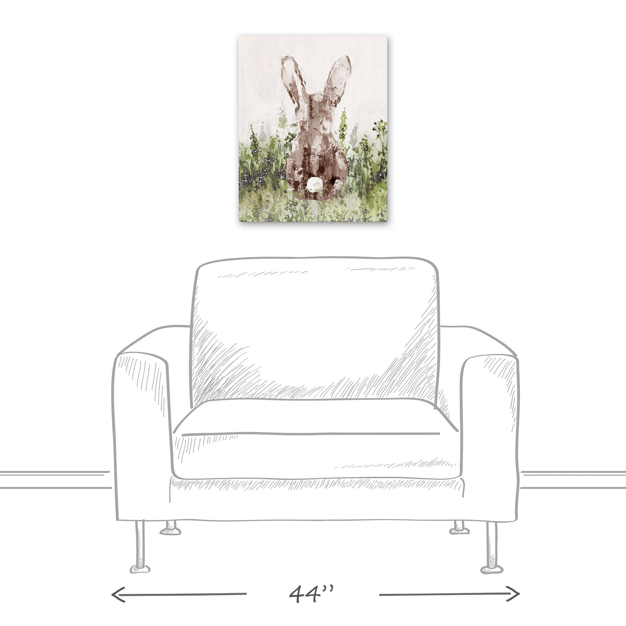 16" x 20" Bunny in Field Canvas Wall Art