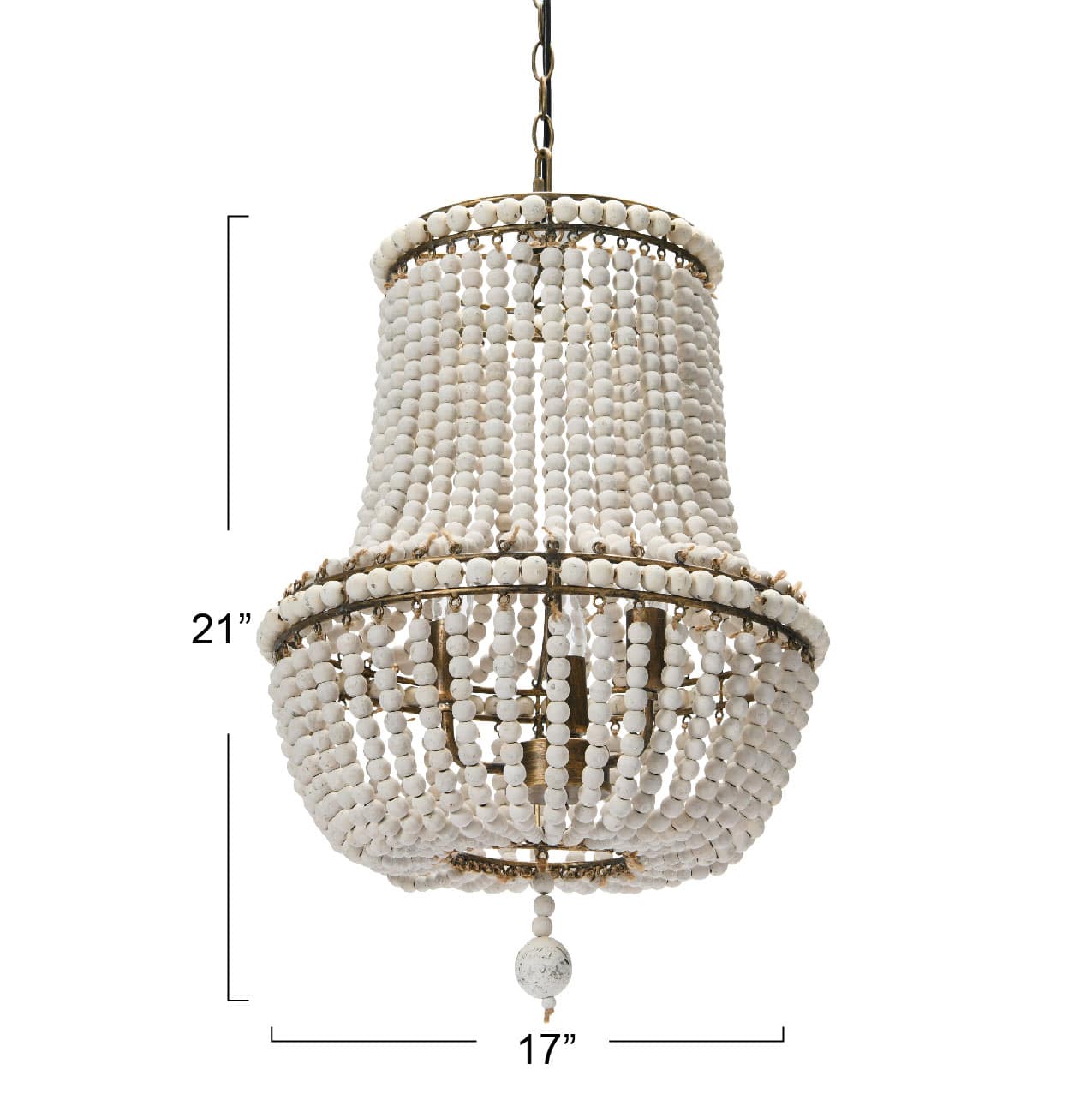 21&#x22; Draped Wood Bead Chandelier