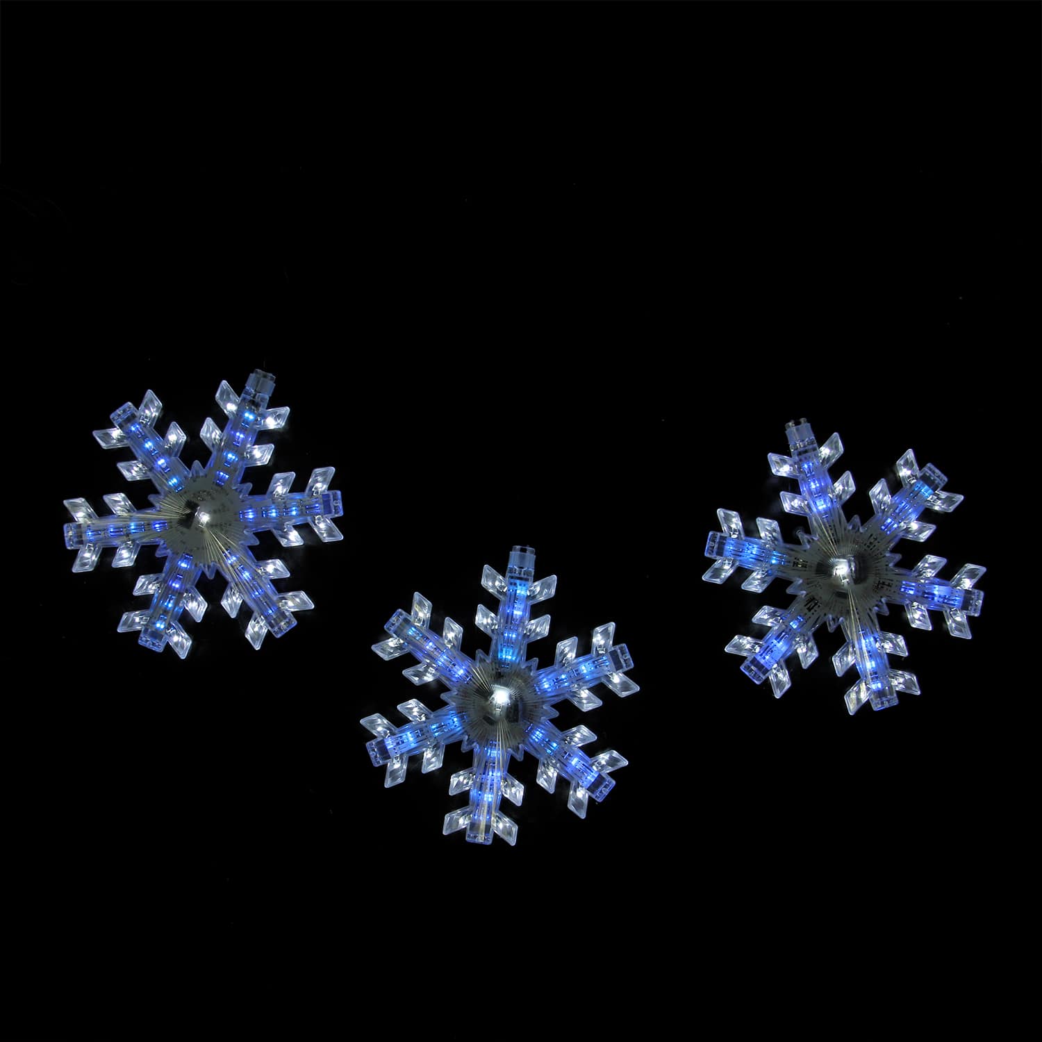 3ct. Cascading White and Blue LED Snowfall Snowflake Christmas Light Set