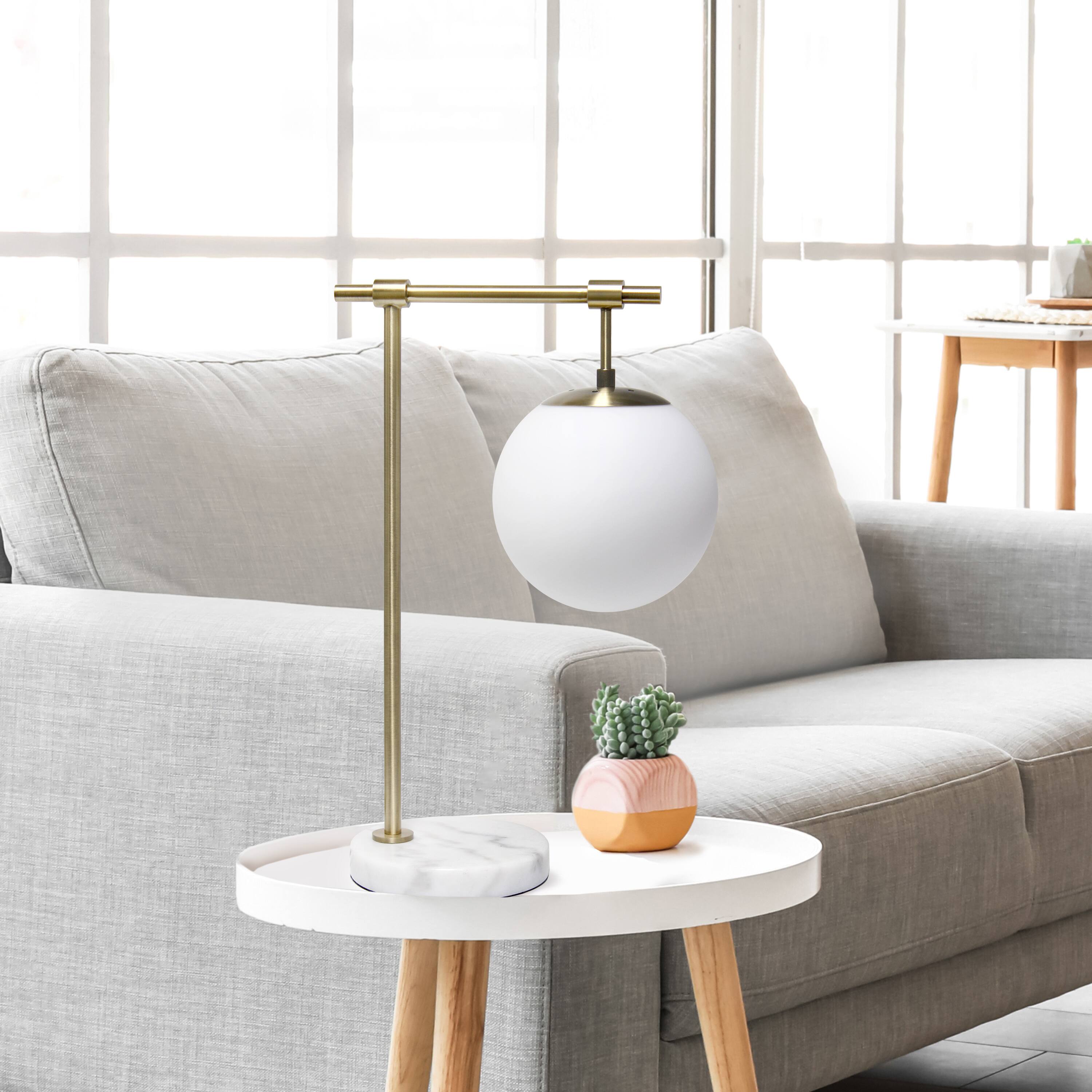 Lalia Home Studio Loft 21&#x22; White Globe Shade Table Lamp