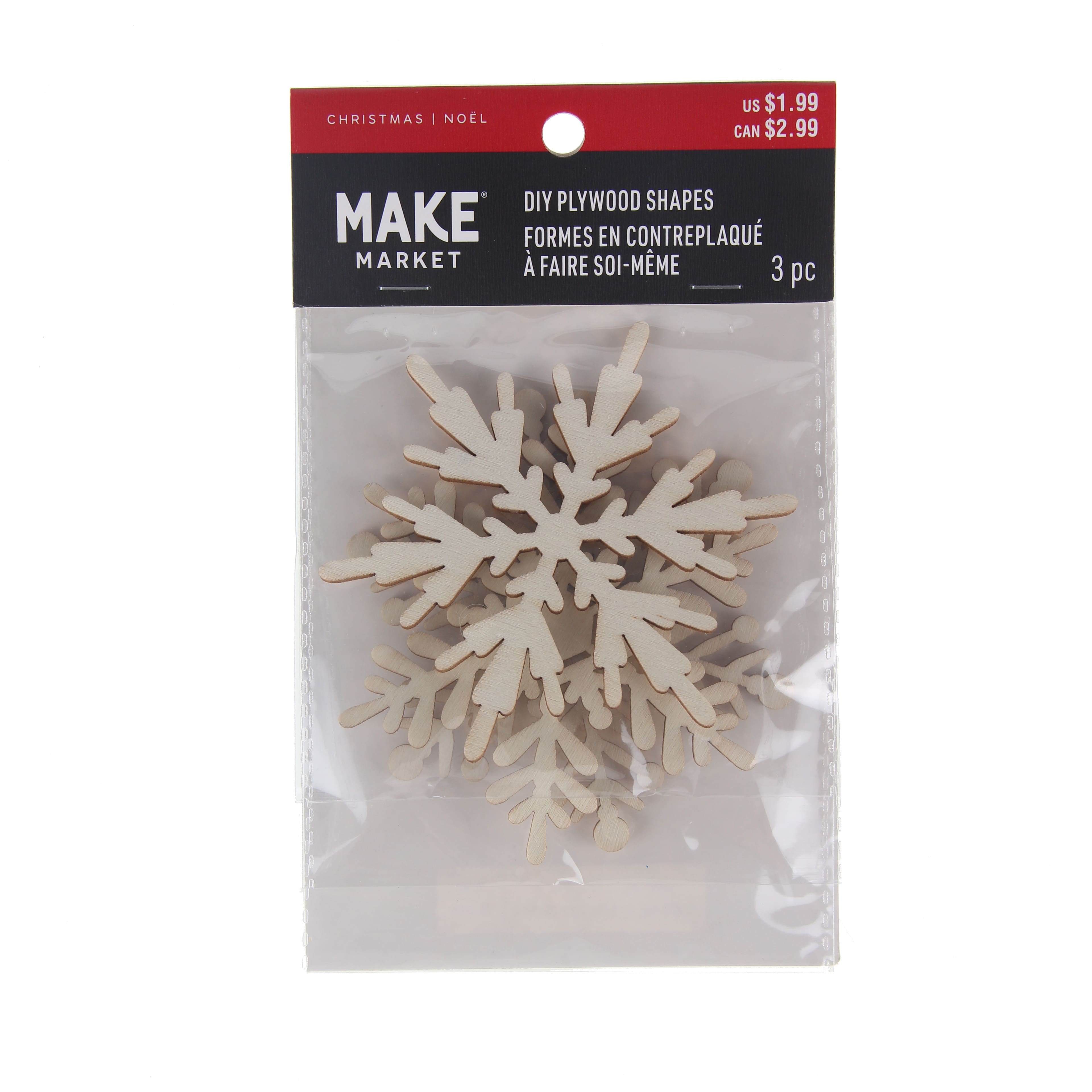 Unfinished Christmas Snowflake DIY Plywood Shapes by Make Market&#xAE;