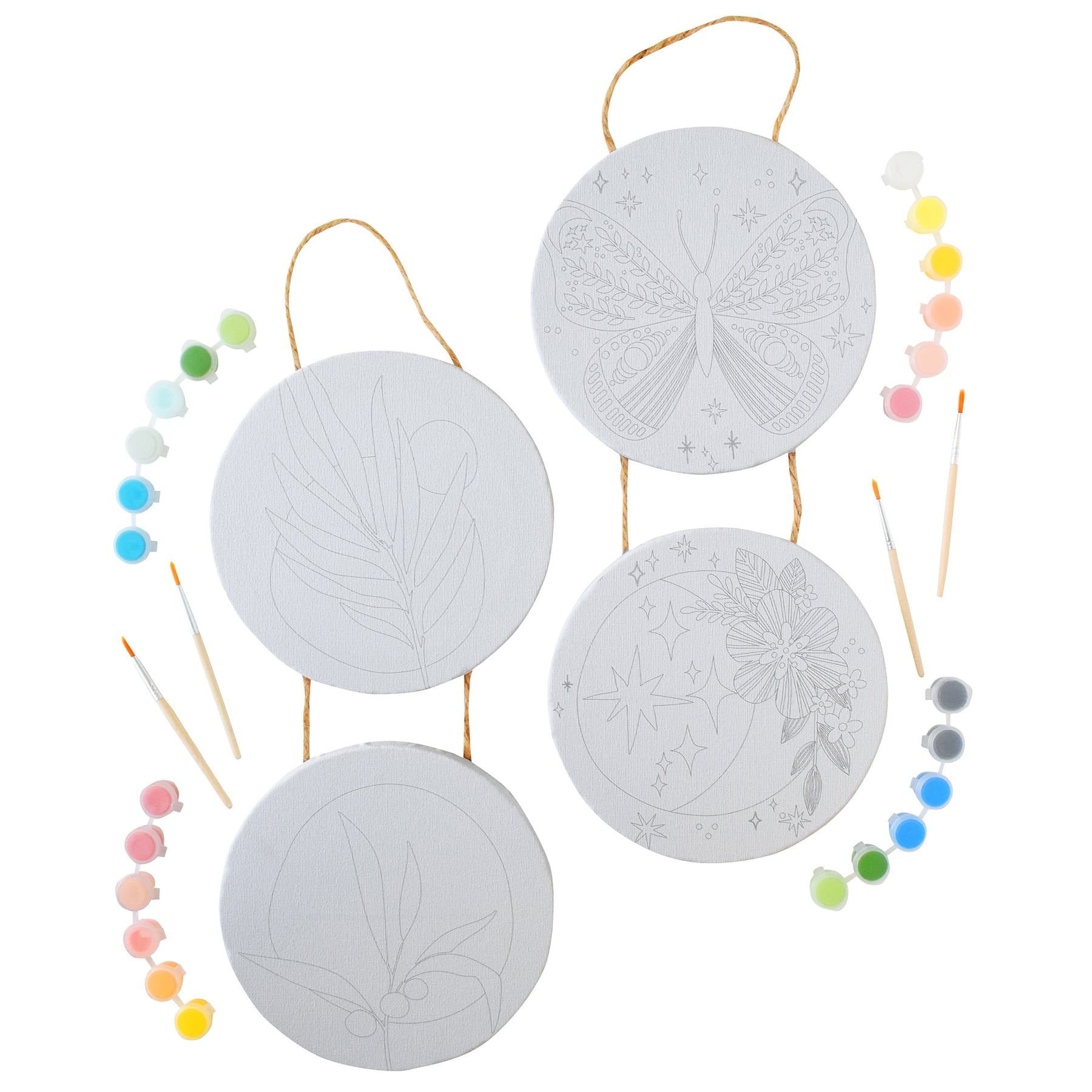 Art 101 Plants &#x26; Moth Paintable Canvas Wall Art Kits