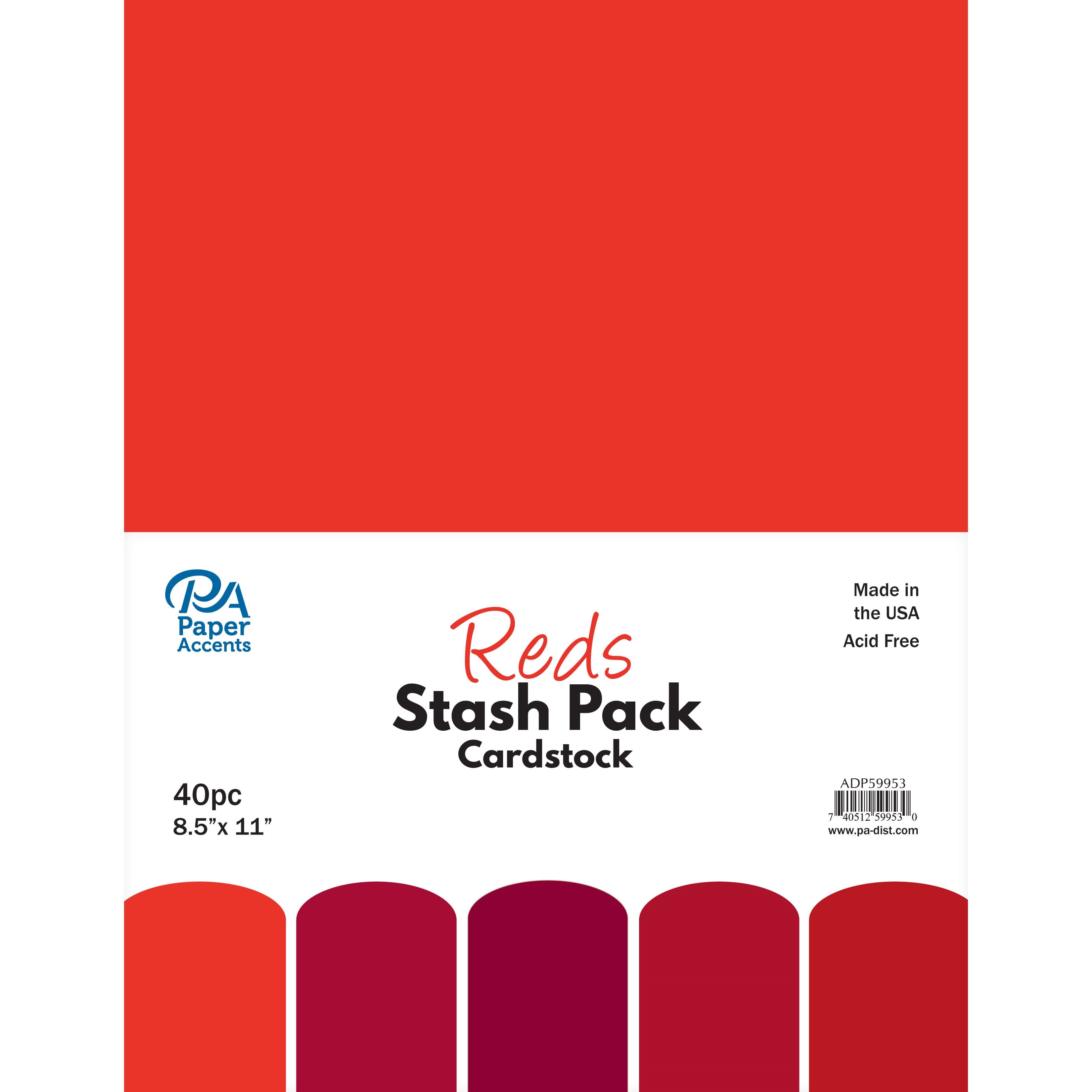PA Paper&#x2122; Accents Reds Stash Pack 8.5&#x22; x 11&#x22; Cardstock, 40 sheets