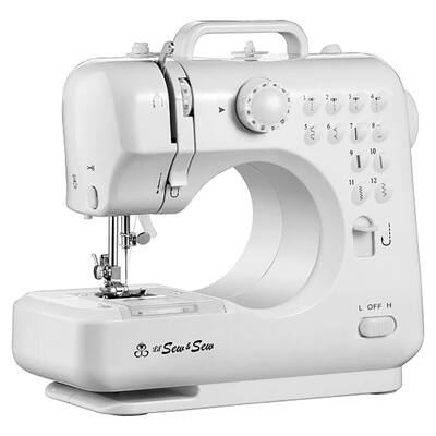 LSS-505+C MICHLEY Desktop 12-Stitch Sewing Machine and Accessories, White