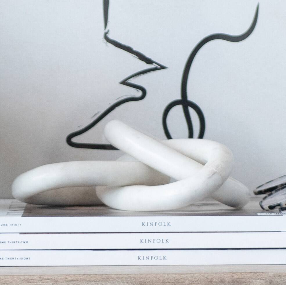 Hello Honey® 13" Decorative Marble Chain Link Figurine