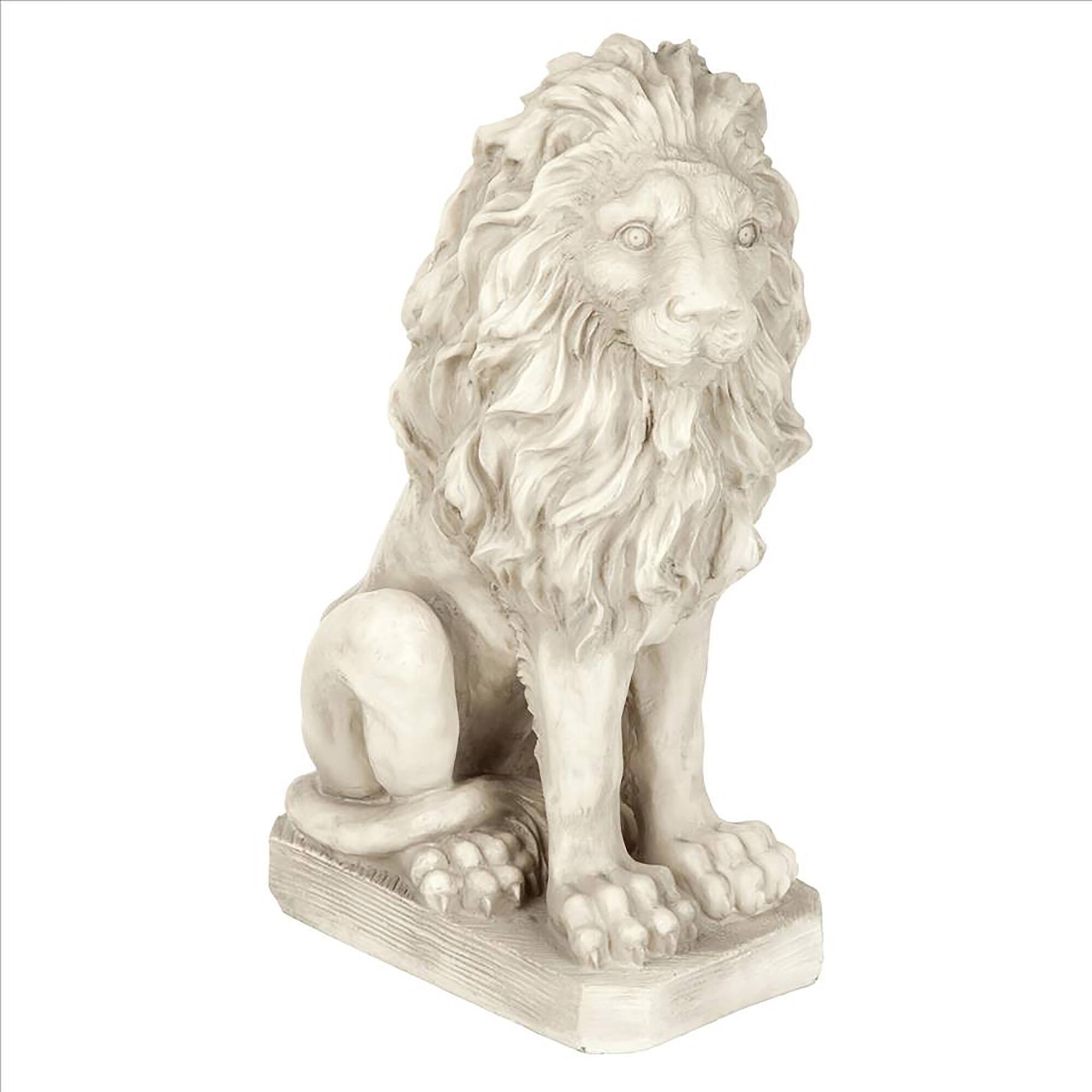 Design Toscano 21&#x22; Mansfield Manor Lion Sentinel Statue Looking Right