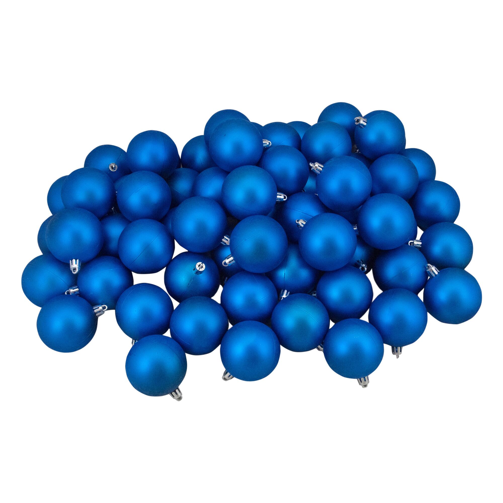 60ct Matte Lavish Blue Shatterproof Ball Ornaments