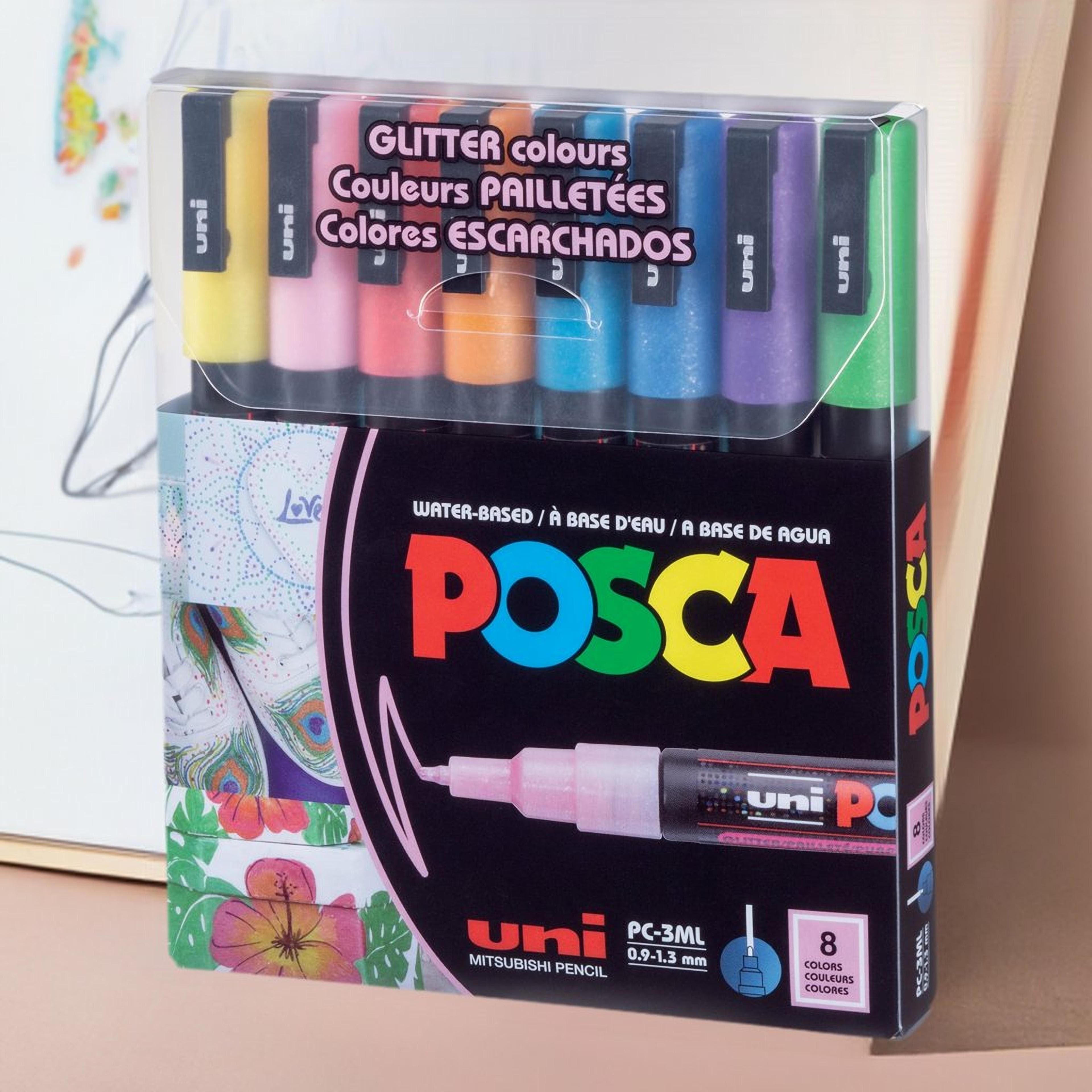 POSCA PC-3ML Fine Tip Glitter Paint Marker Set