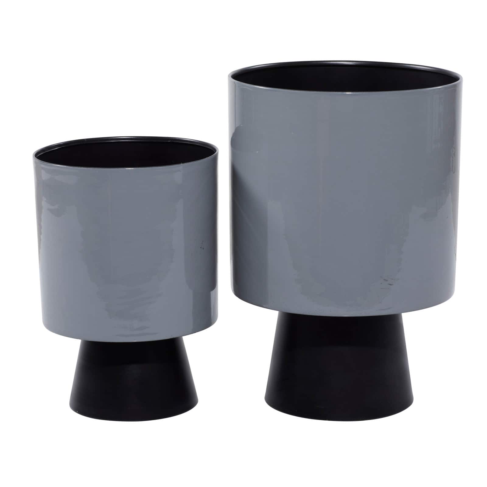 Black Metal Modern Planter Set