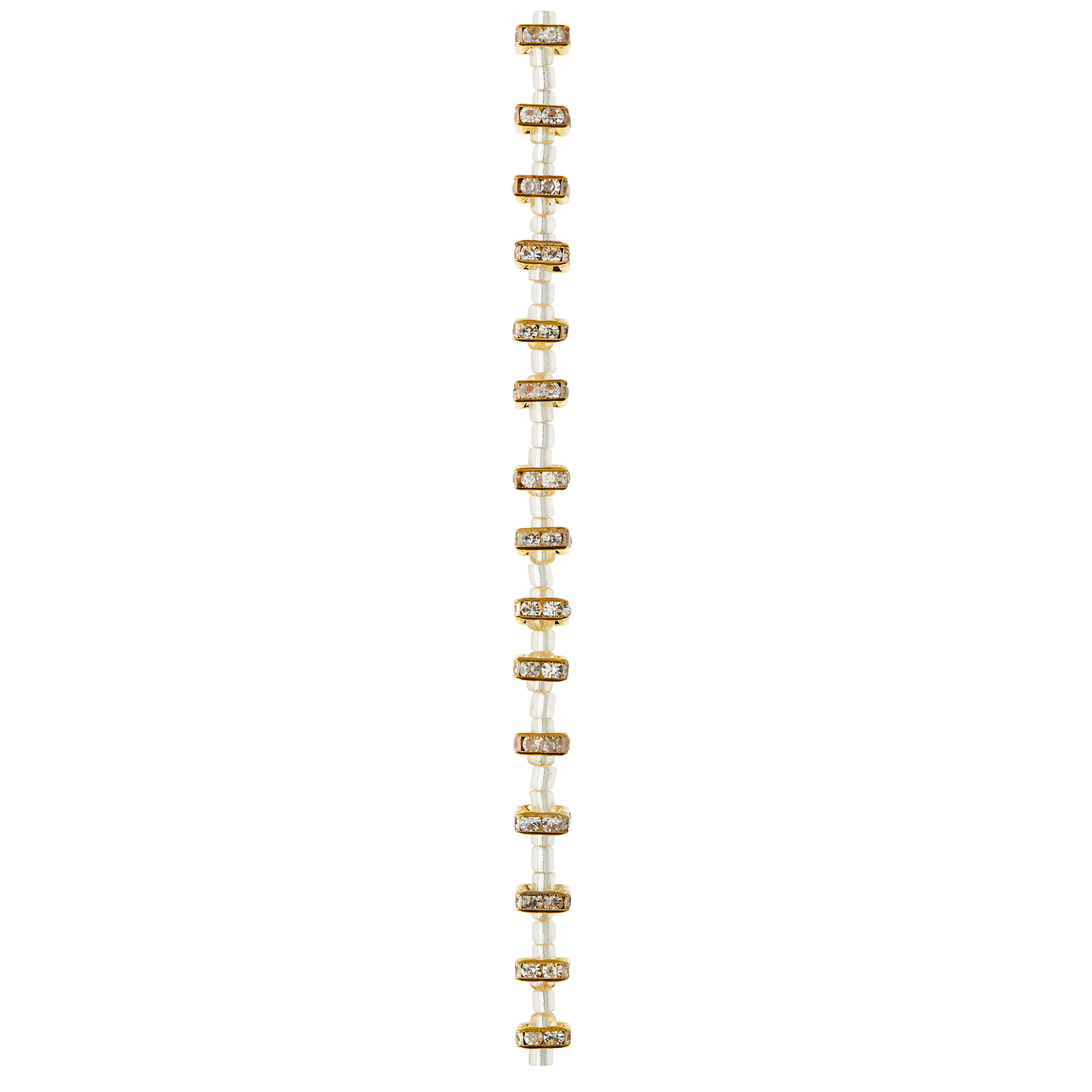 Gold Rhinestone Square Rondelle Beads, 8mm by Bead Landing&#x2122;