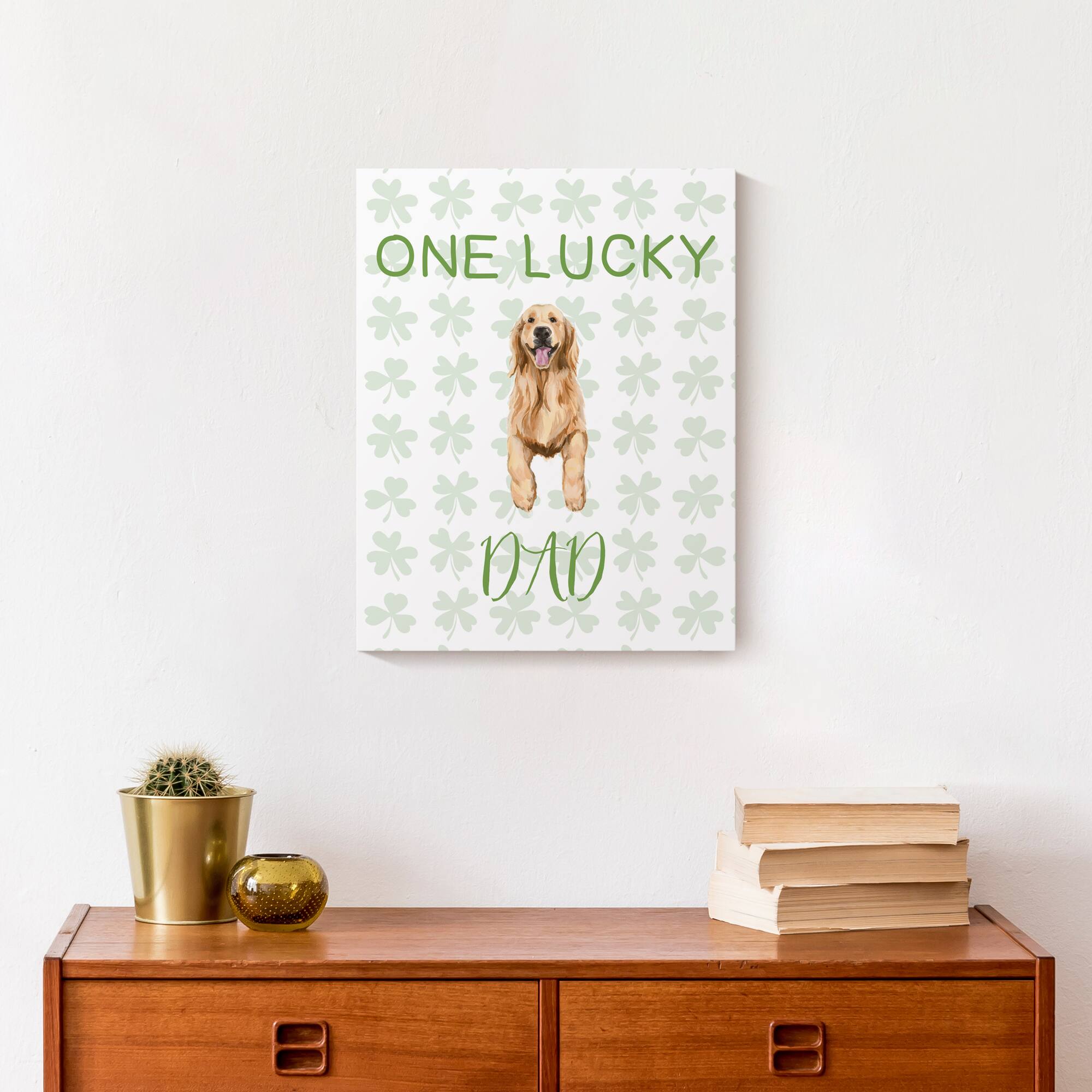 One Lucky Dad 11" x 14" Canvas Wall Art