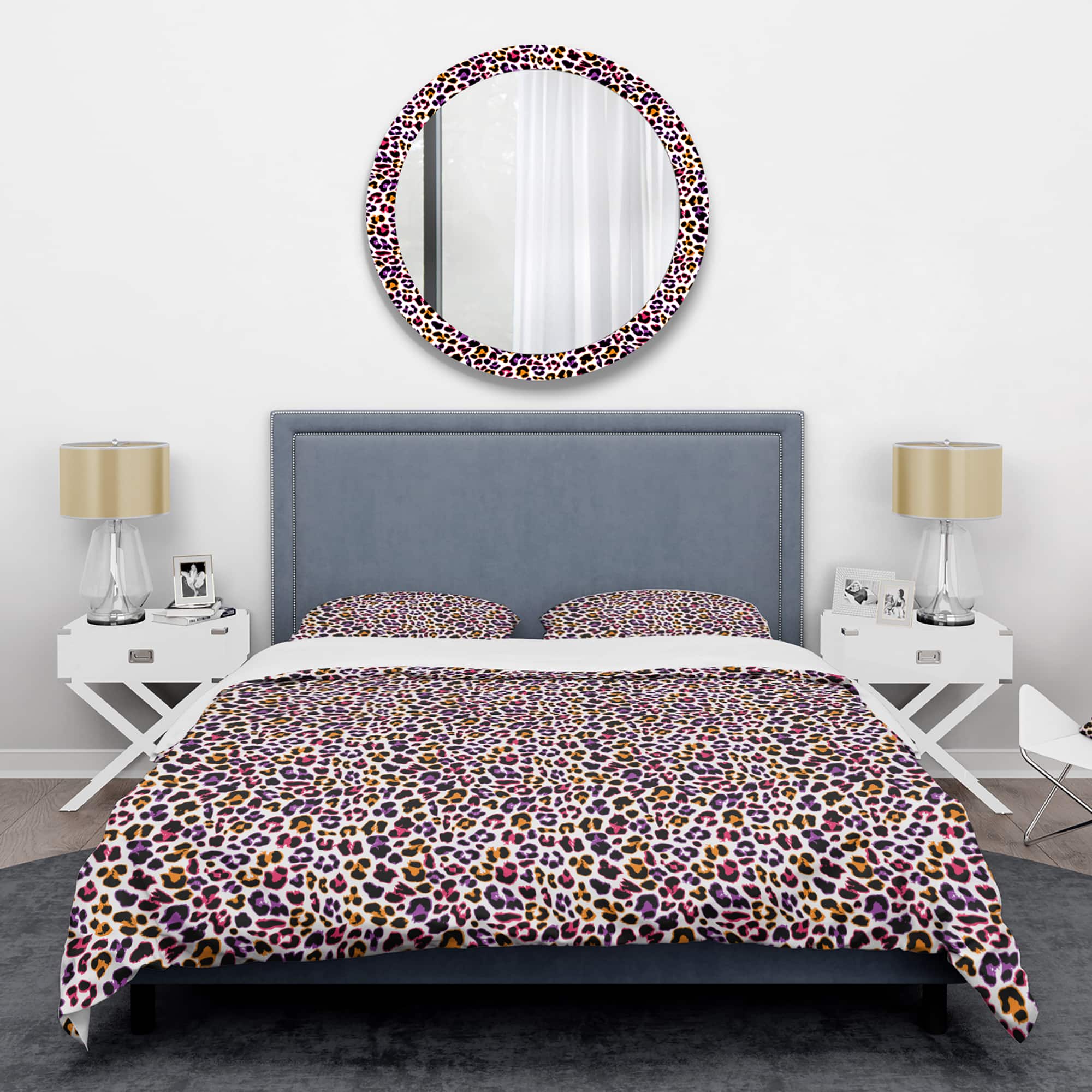 Designart 'Leopard Fur Safari VII' Mid-Century Duvet Cover Set