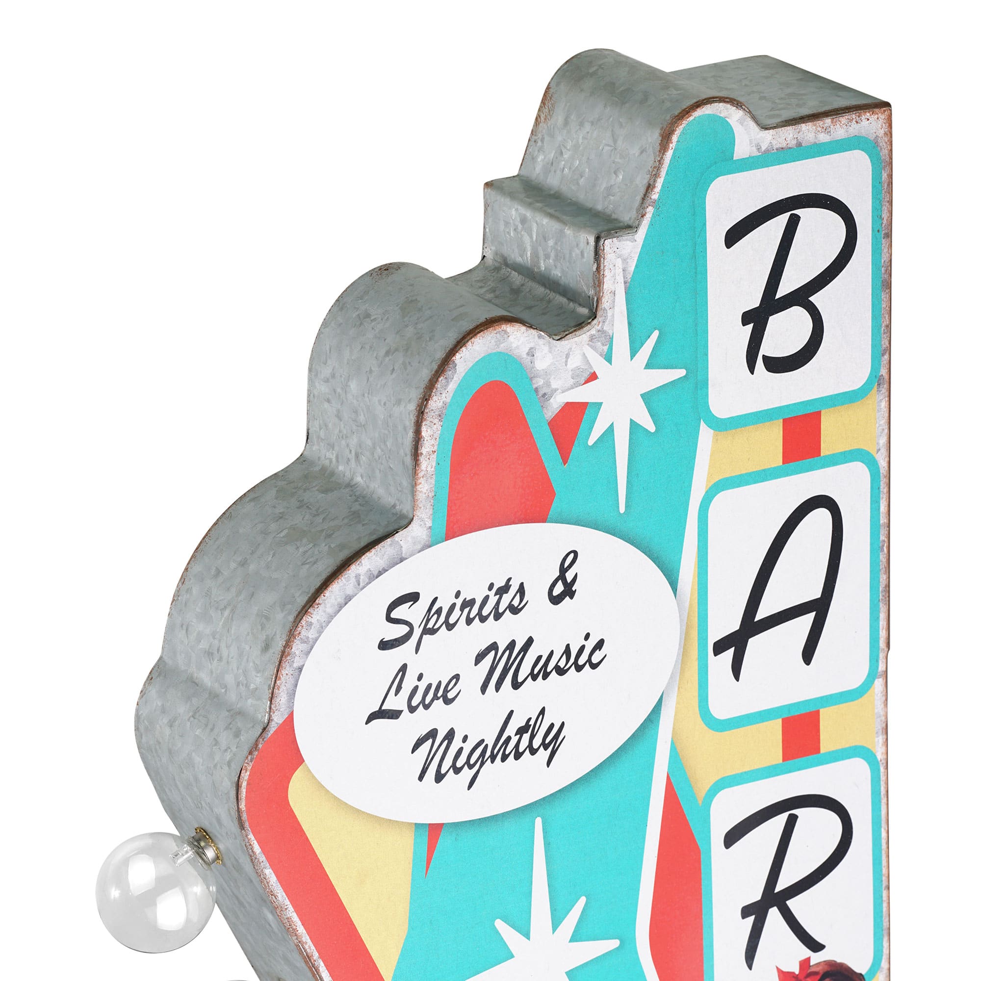 American Art Decor 24" Metal LED Bar Spirits & Live Music Nightly Marquee Sign