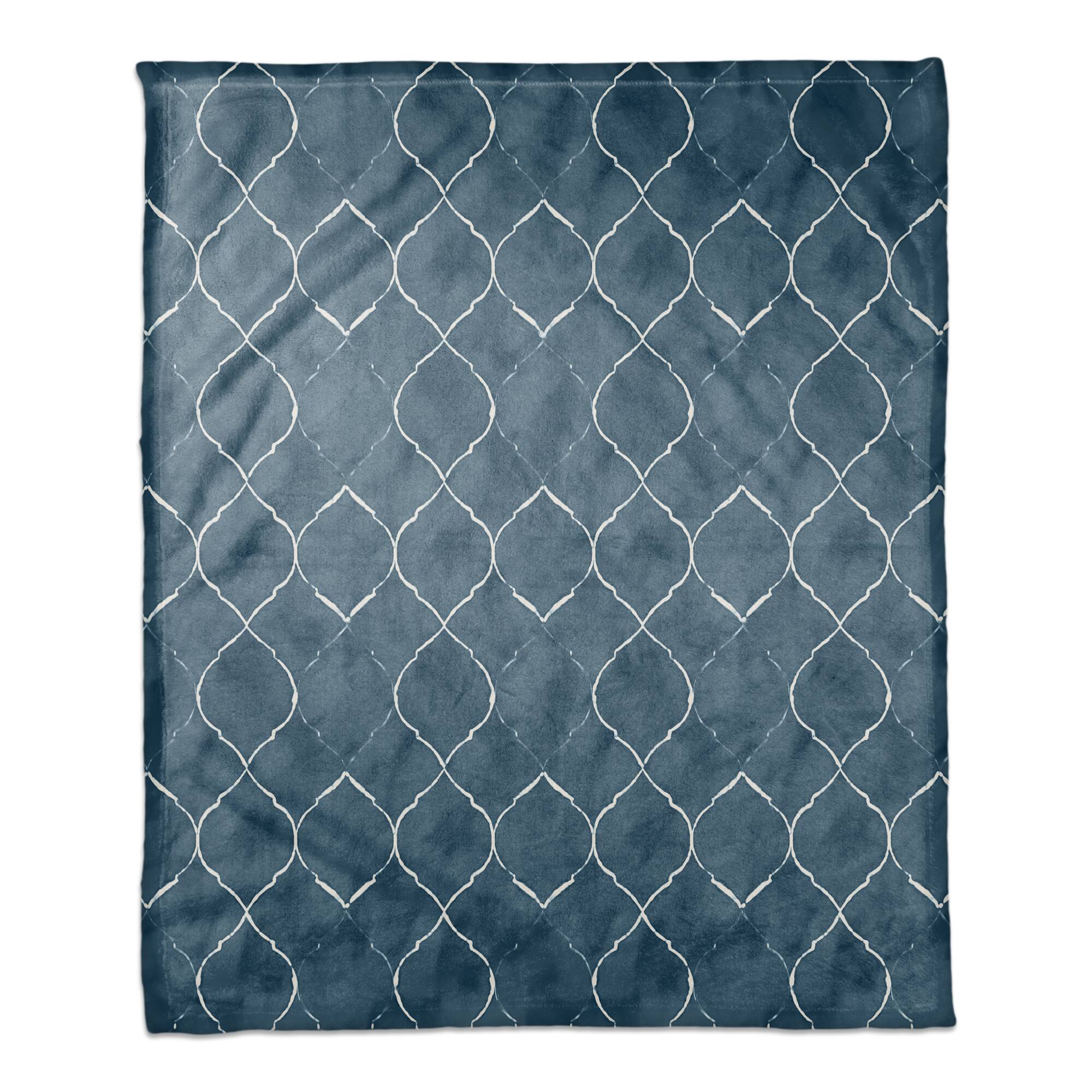 Blue Ogee Coral Fleece Blanket