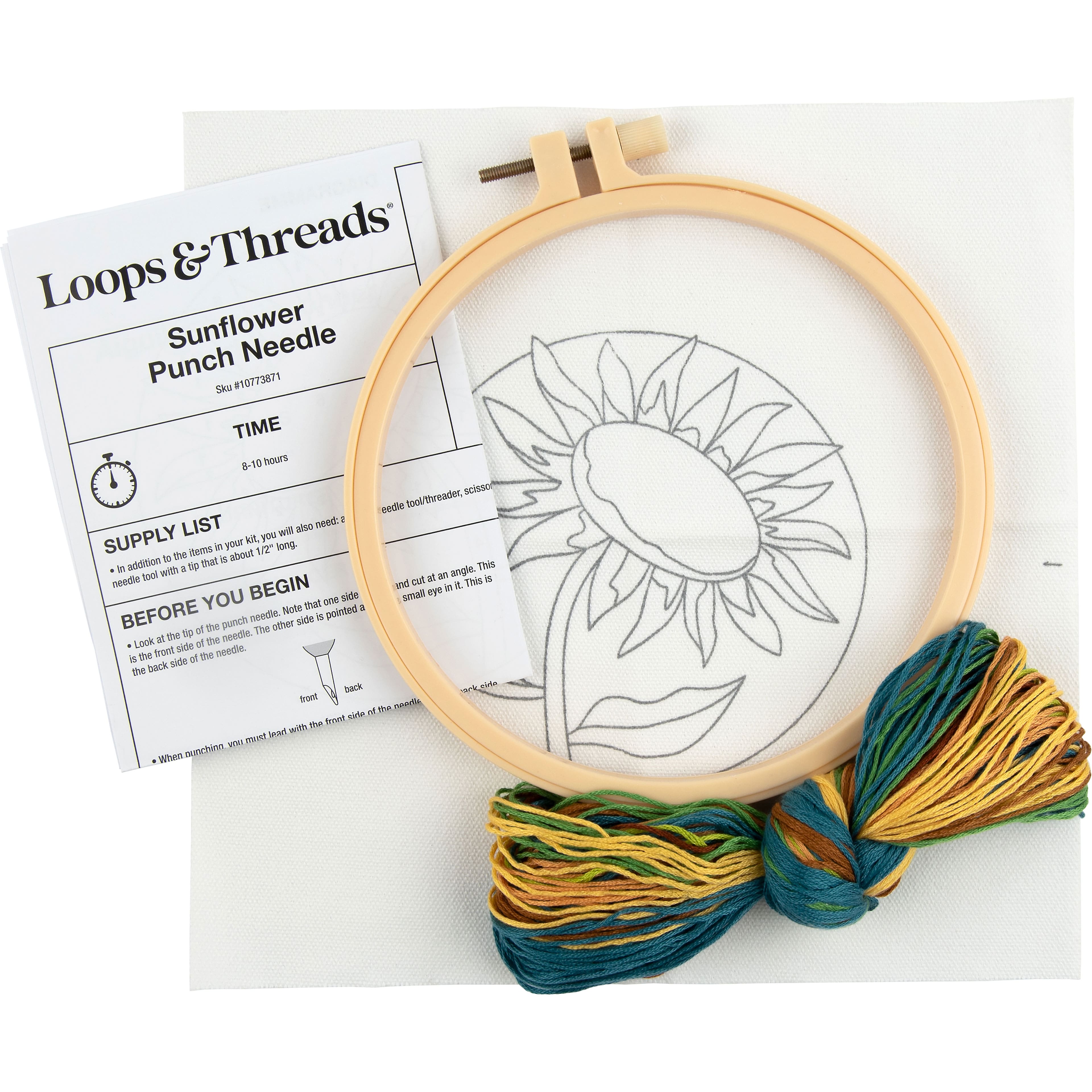 6&#x22; Sunflower Punch Needle Kit with Hoop by Loops &#x26; Threads&#xAE;