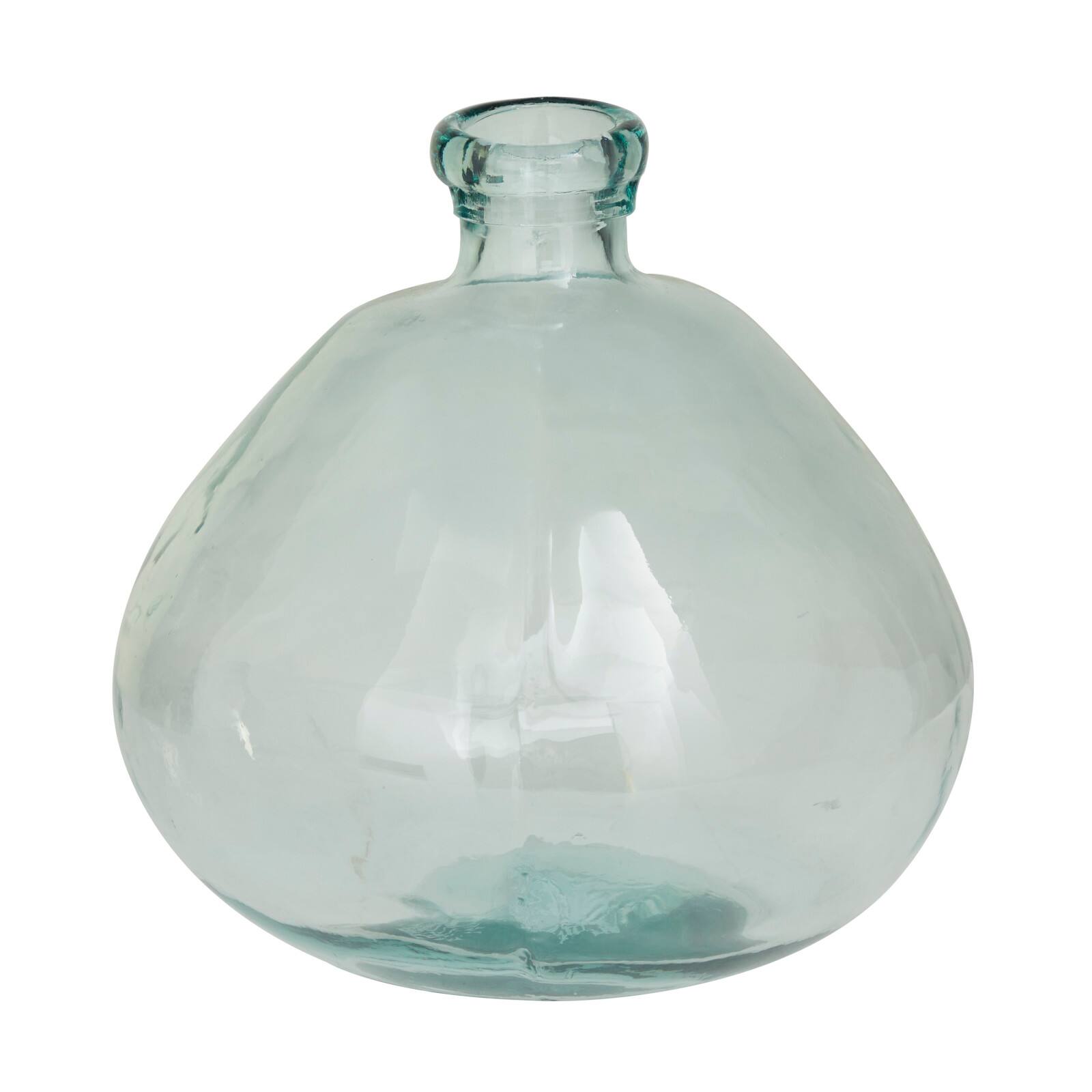 Blue Recycled Glass Handmade Spanish Vase 13&#x22; x 13&#x22; x 13&#x22;