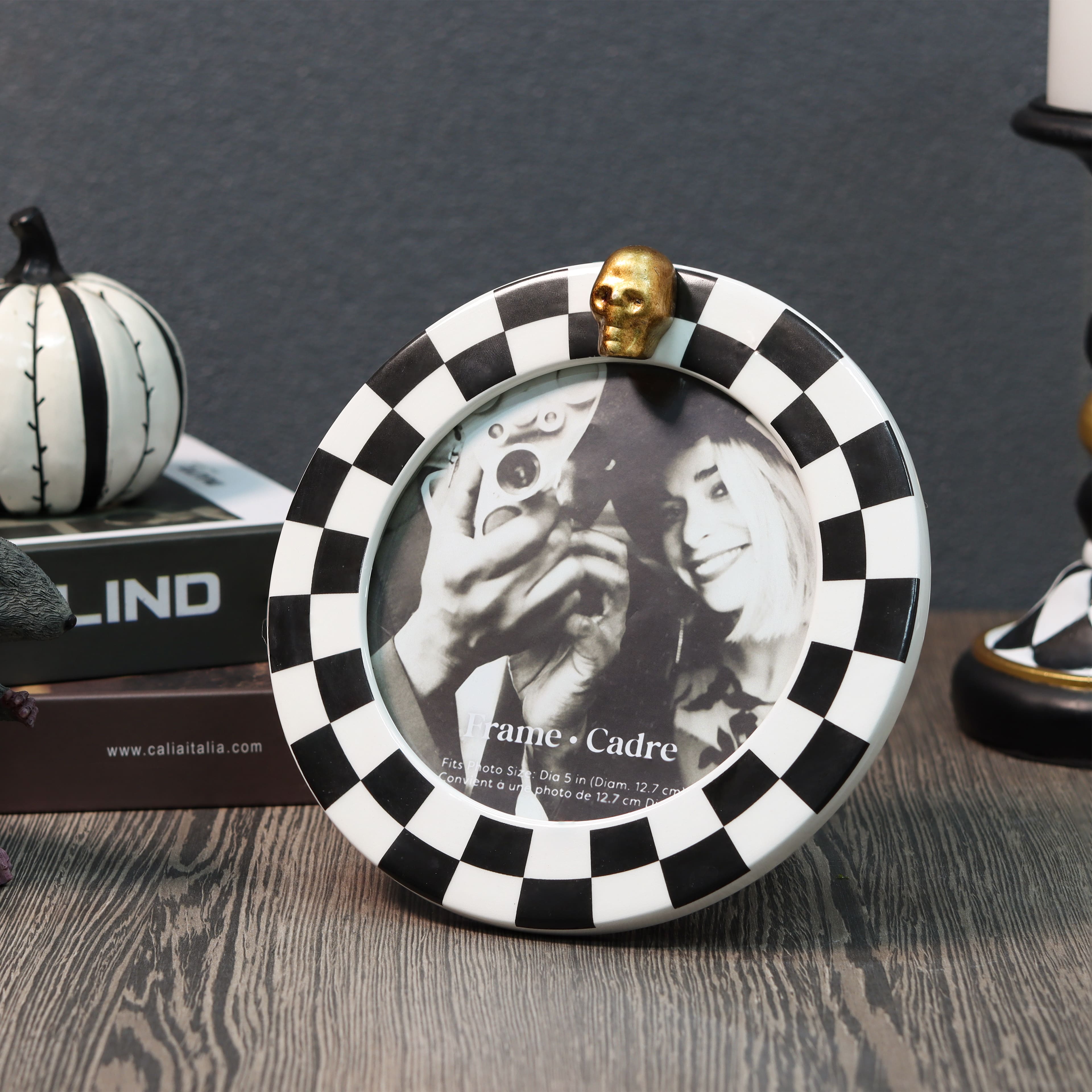 5&#x22; Black &#x26; White Skeleton Photo Frame by Ashland&#xAE;