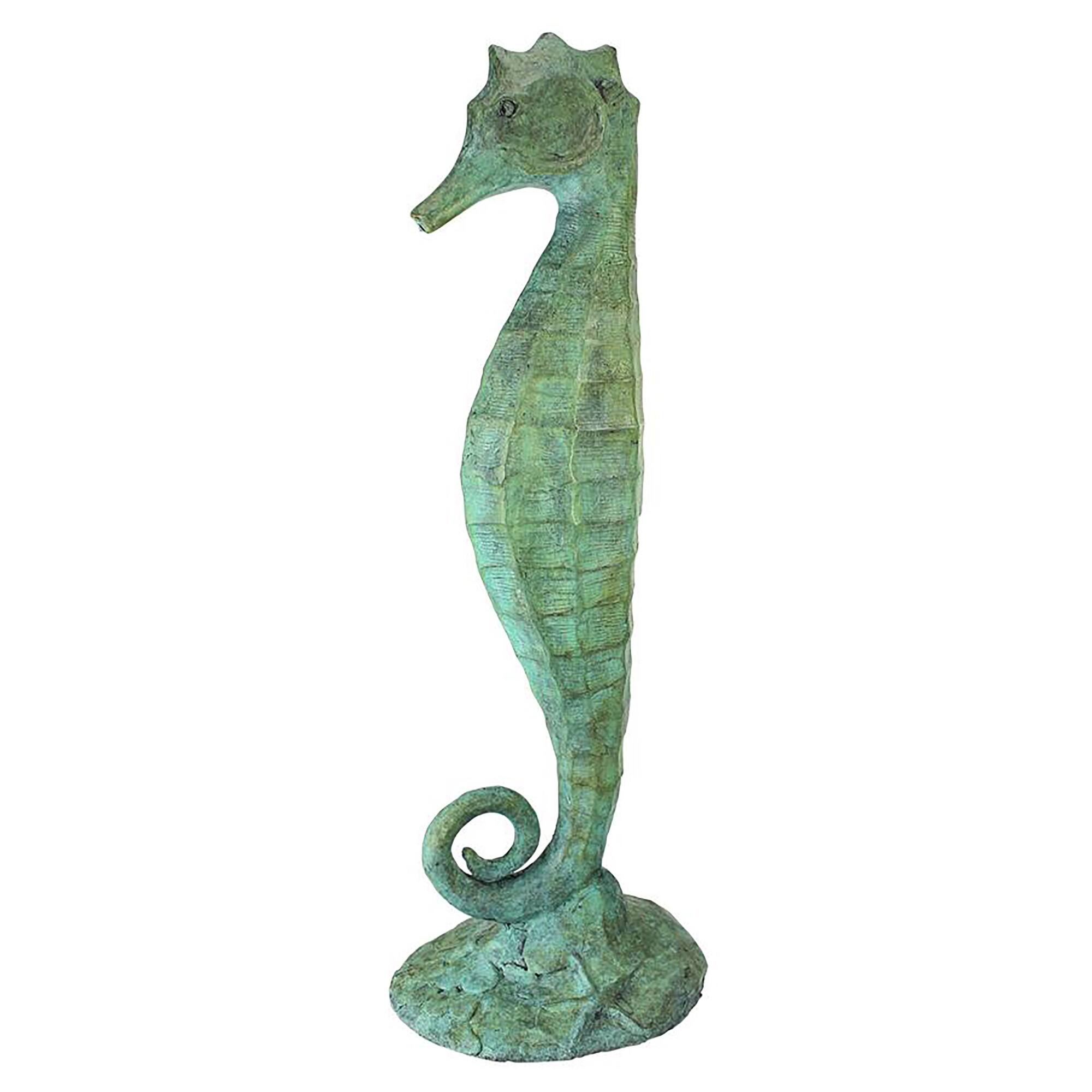 Design Toscano 19&#x22; Seahorse Bronze Garden Statue