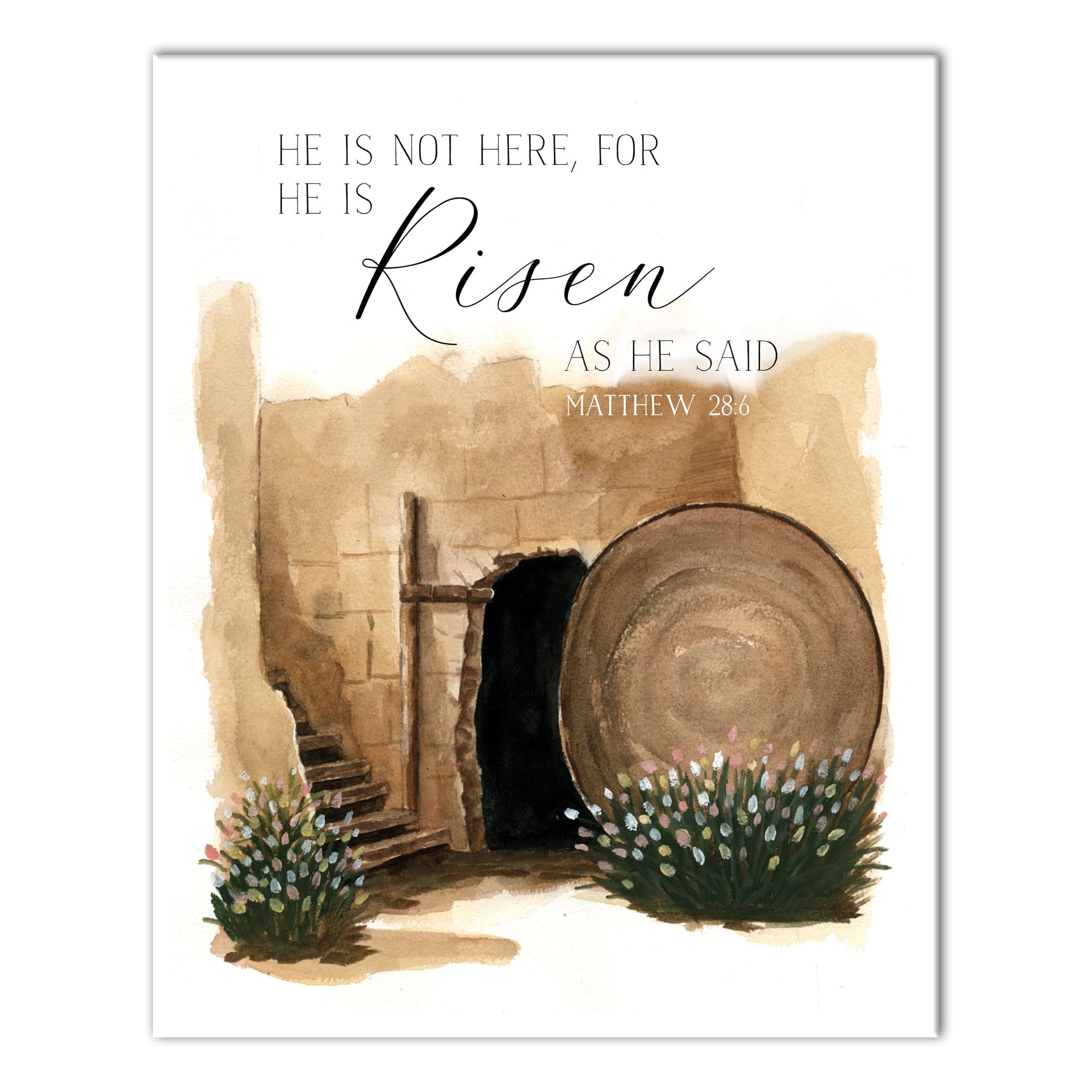 He is Risen Tomb Canvas Wall Art