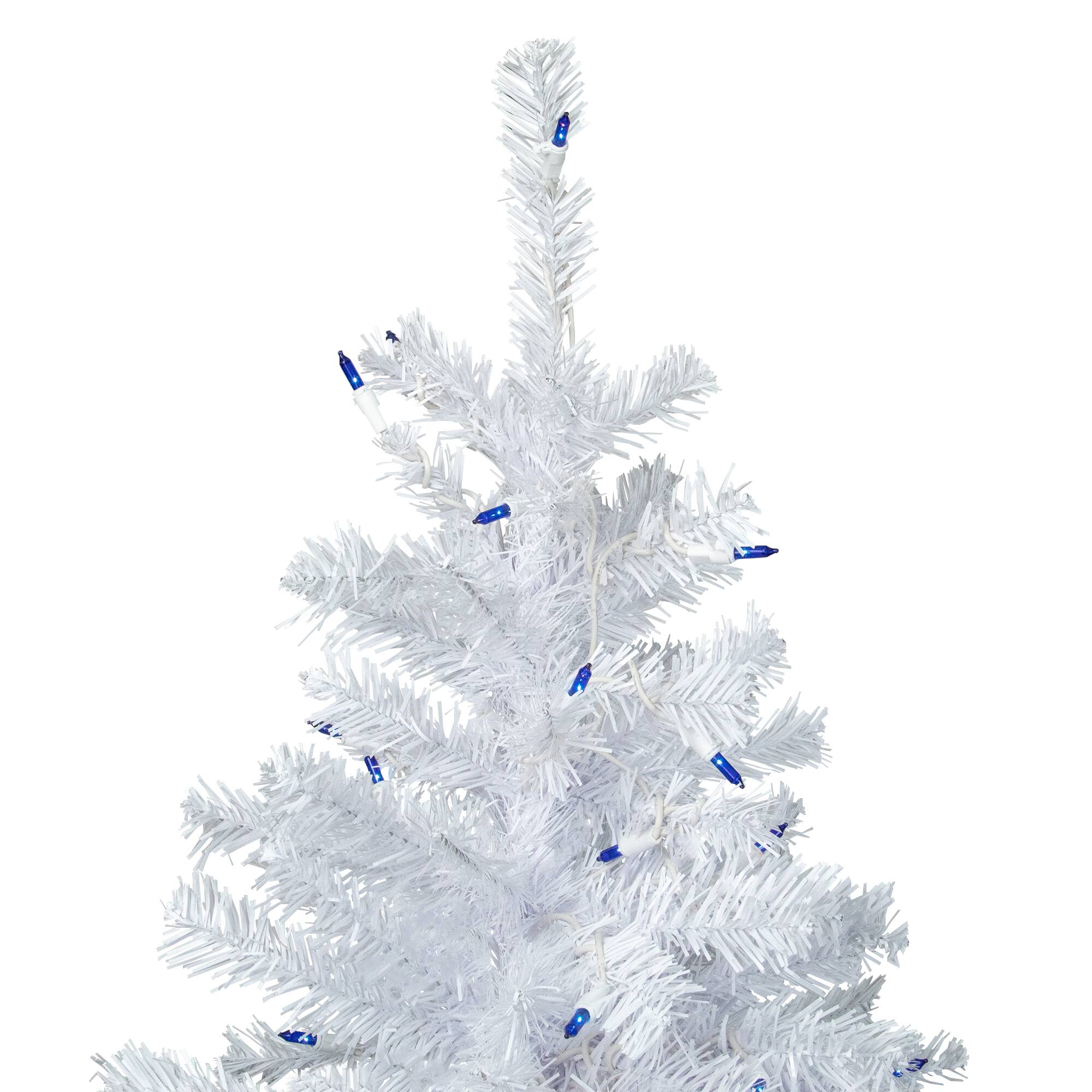 6.5ft. Pre-Lit Woodbury White Pine Artificial Christmas Tree, Blue Lights