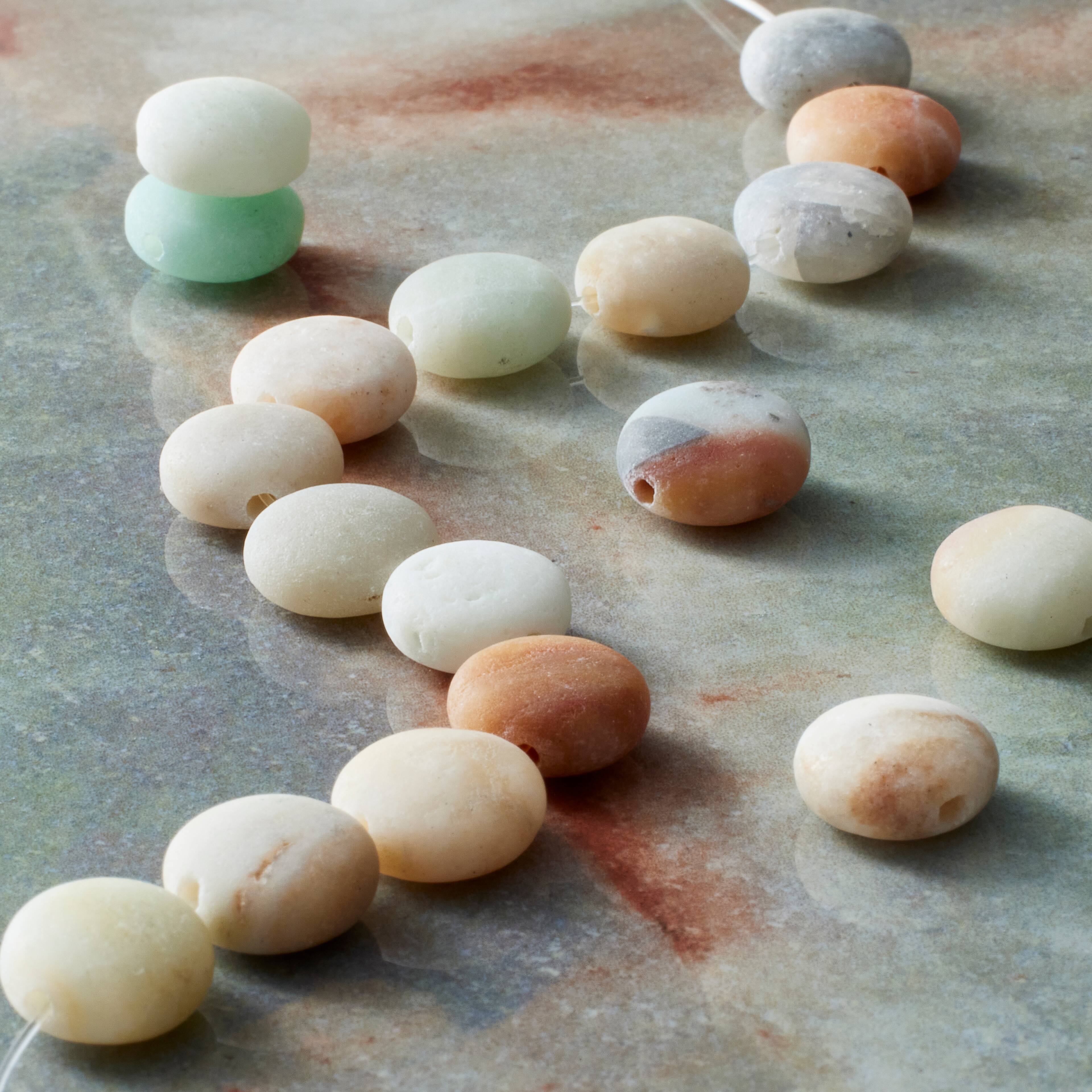Matte Amazonite Lentil Beads, 10mm by Bead Landing&#x2122;