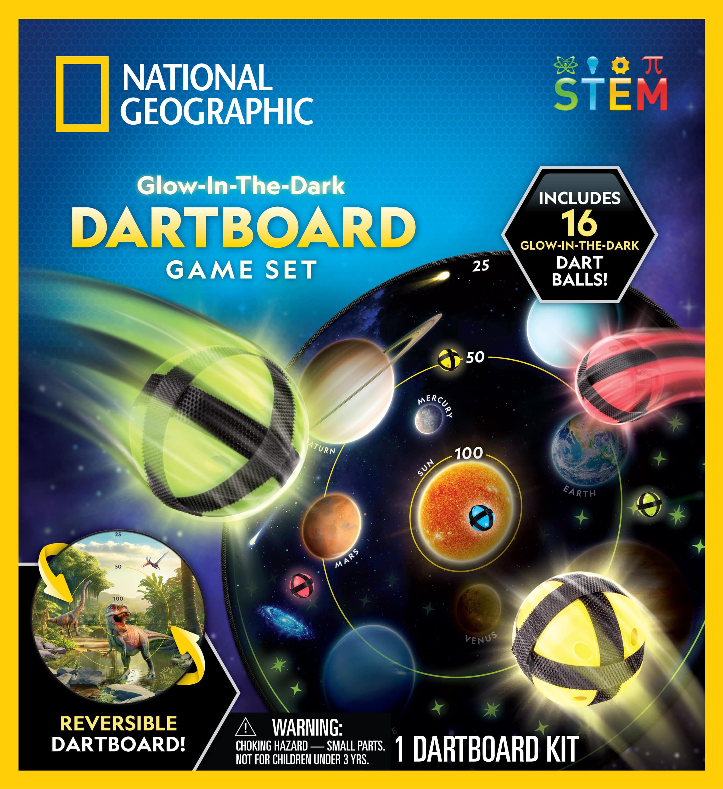 National Geographic Glow-in-the-Dark Dartboard Game Set