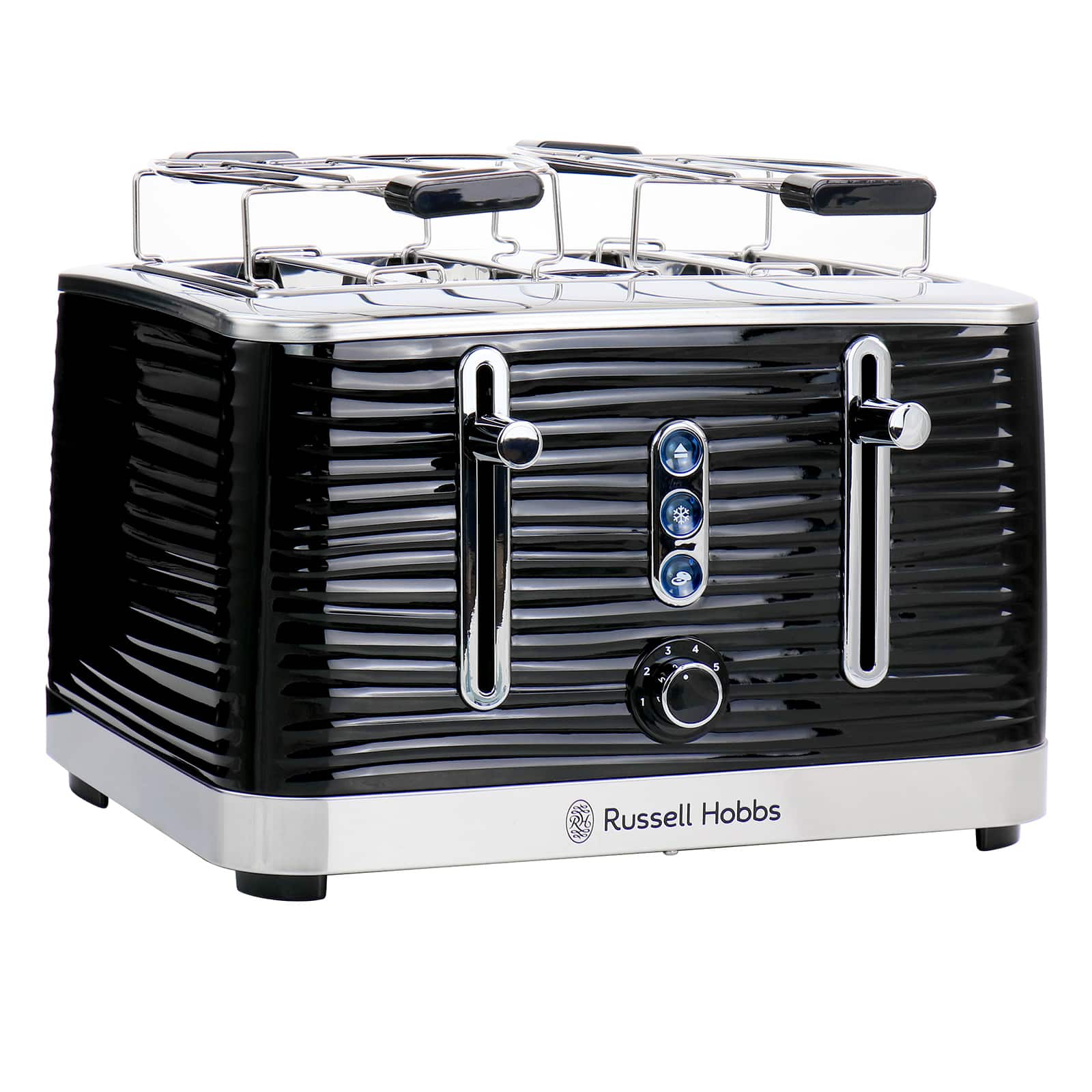 Russell Hobbs Black Retro Style 4 Slice Toaster