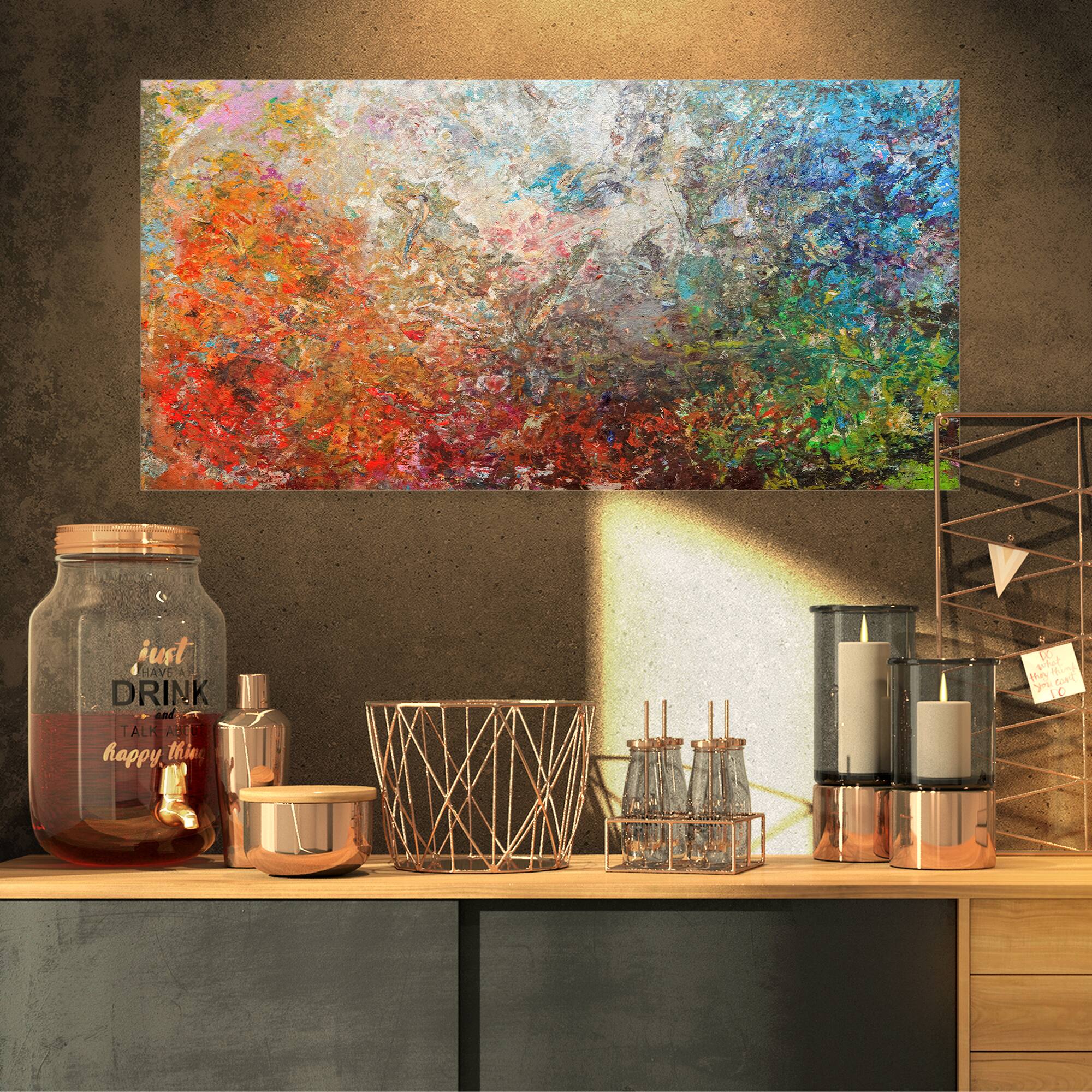 Designart - Board Stained Abstract Art - Abstract Canvas Art Print