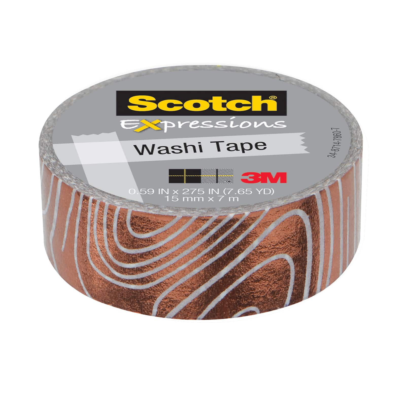 24 Pack: 3M Scotch&#xAE; Expressions White &#x26; Copper Washi Tape