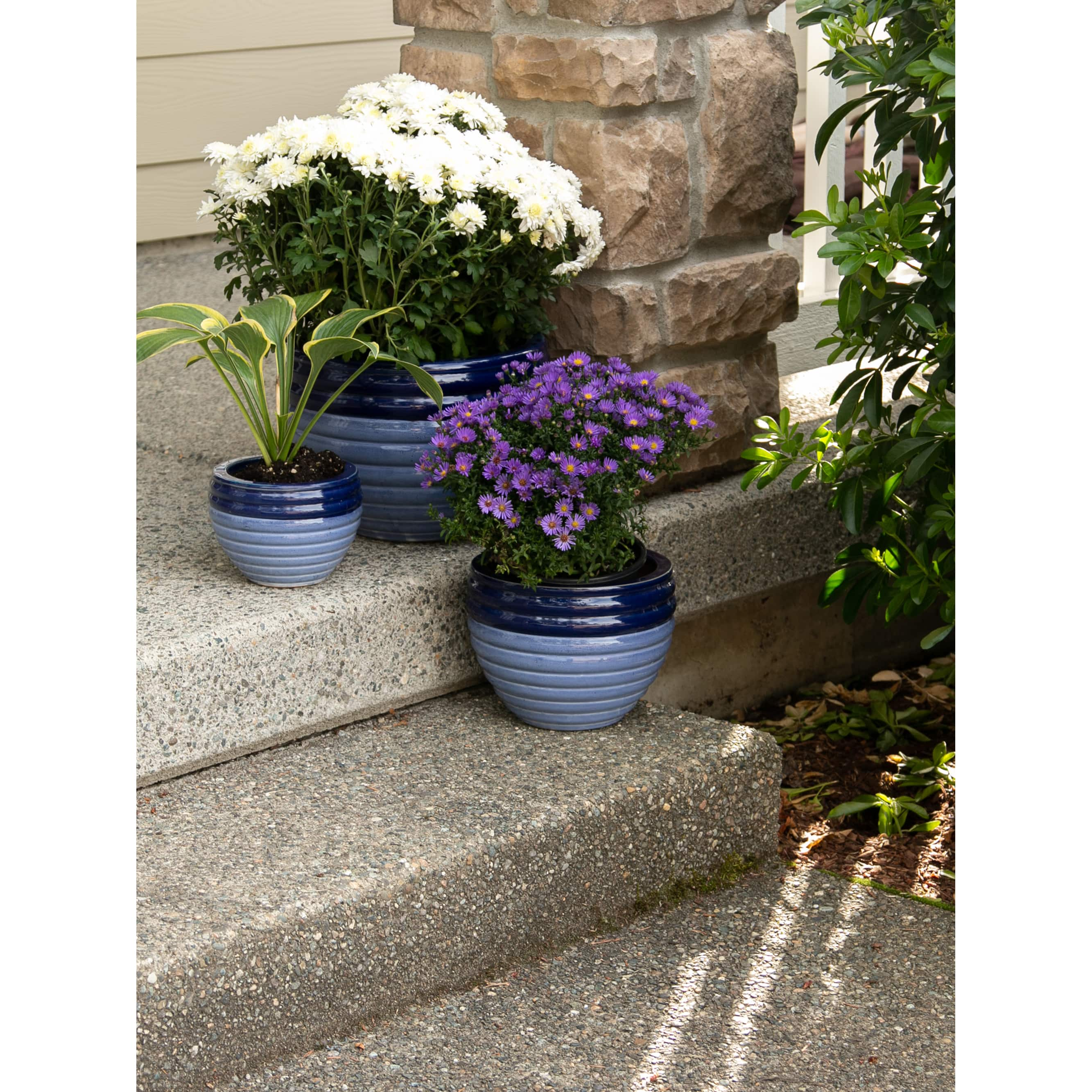 Duo Blue Tone Planter Set