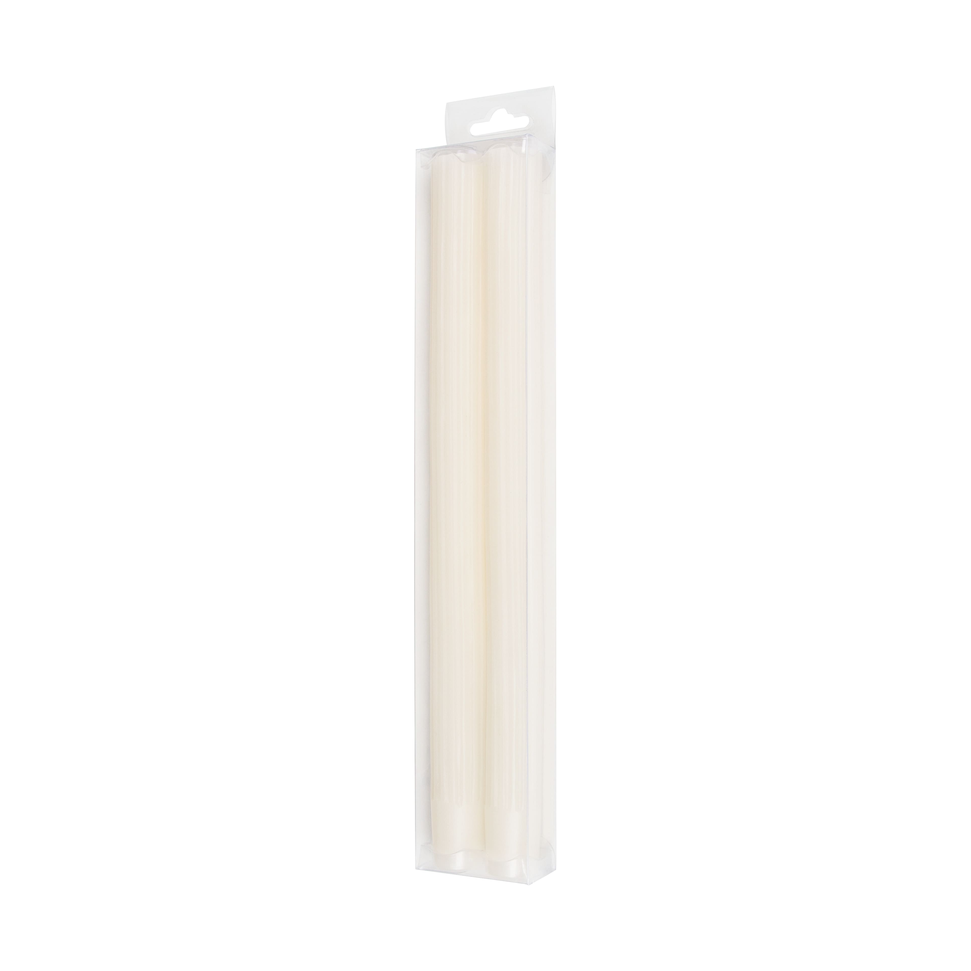 10&#x22; Unscented Ribbed Taper Candles, 2ct. by Ashland&#xAE;