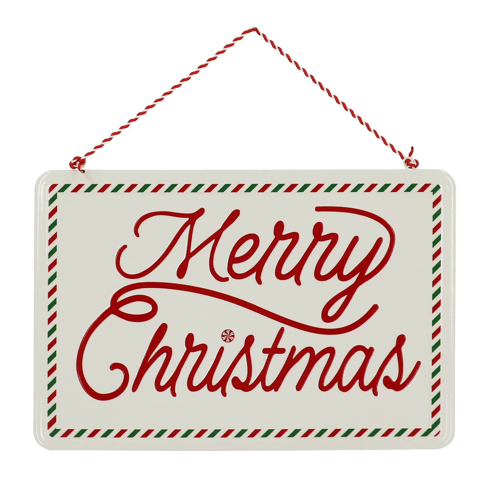 13&#x22; Red &#x26; White Merry Christmas Metal Wall D&#xE9;cor by Ashland&#xAE;