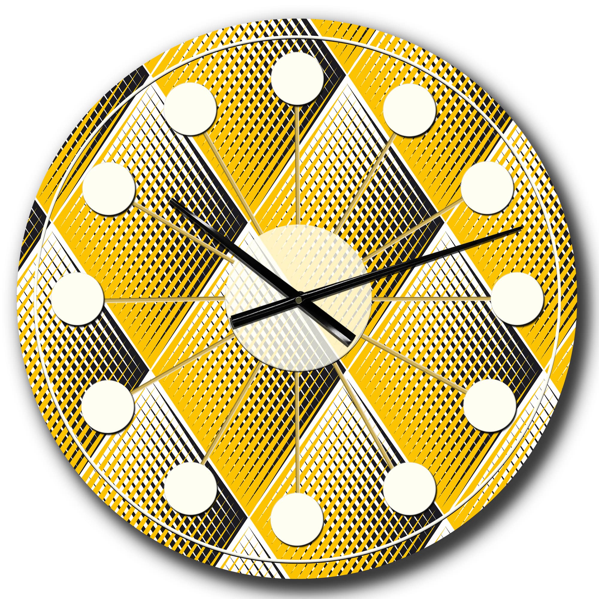 Designart 'Rhombus Retro Geometric Mid-Century Modern Wall Clock