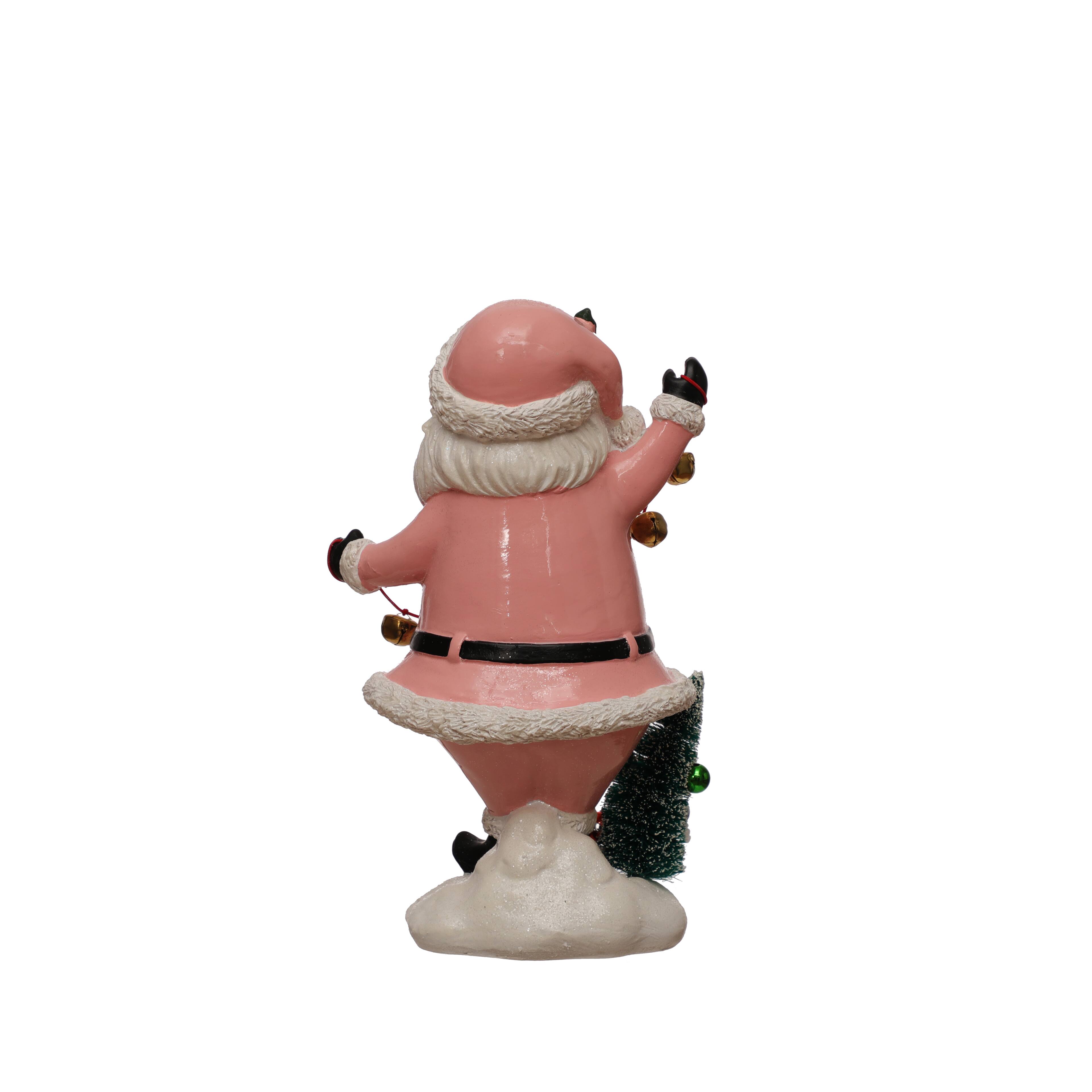 9.5&#x22; Pink Santa with Bells Tabletop D&#xE9;cor by Ashland&#xAE;