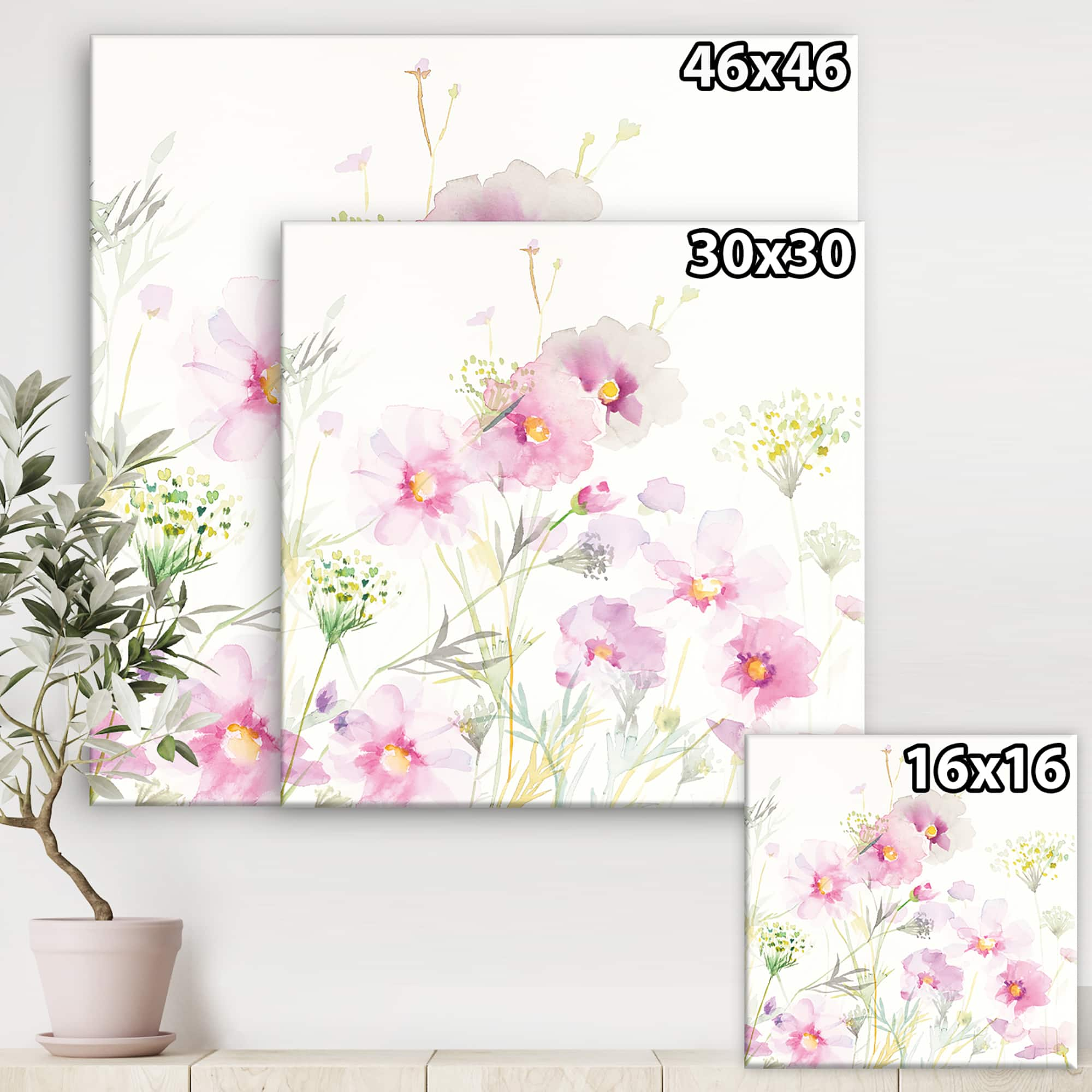 Designart - Shabby Flower IV - Farmhouse Premium Canvas Wall Art