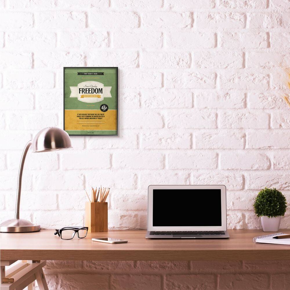 Stupell Industries Finest Quality Freedom Black Framed Wall Art