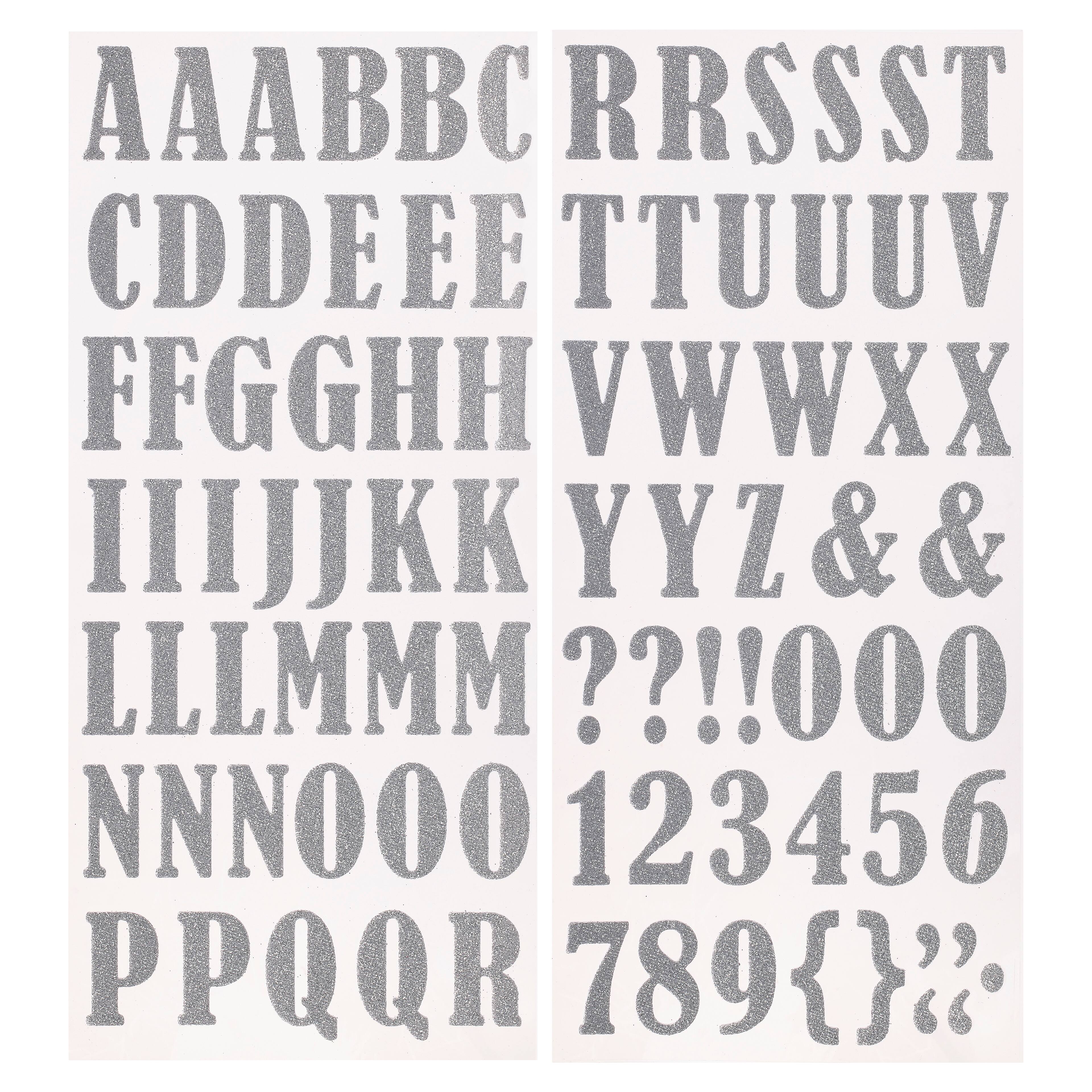 12 Pack: Silver Large Alphabet Glitter Stickers by Recollections™