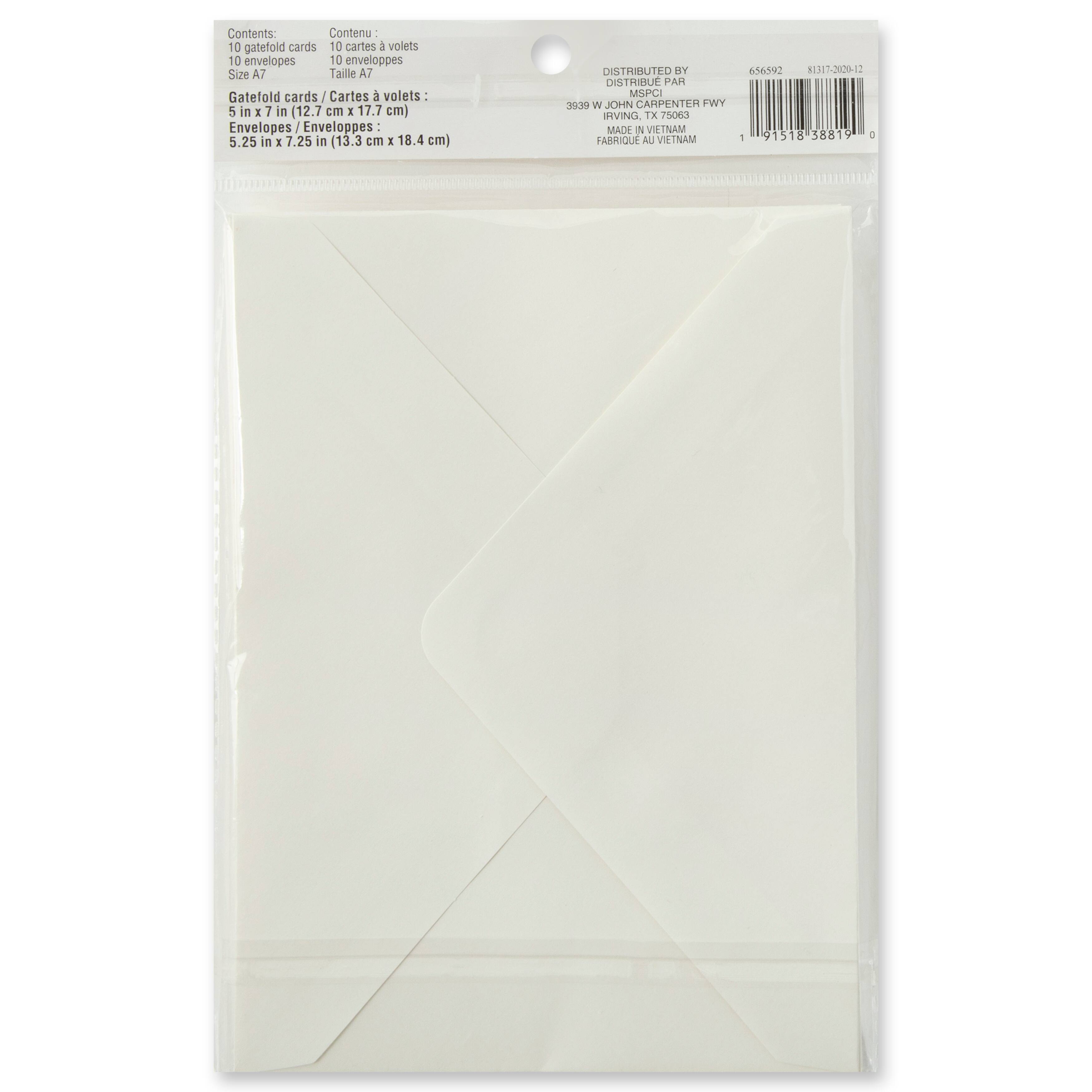 12 Packs: 10 ct. (120 total) 5" x 7" Ivory Gatefold Cards & Envelopes by Recollections™