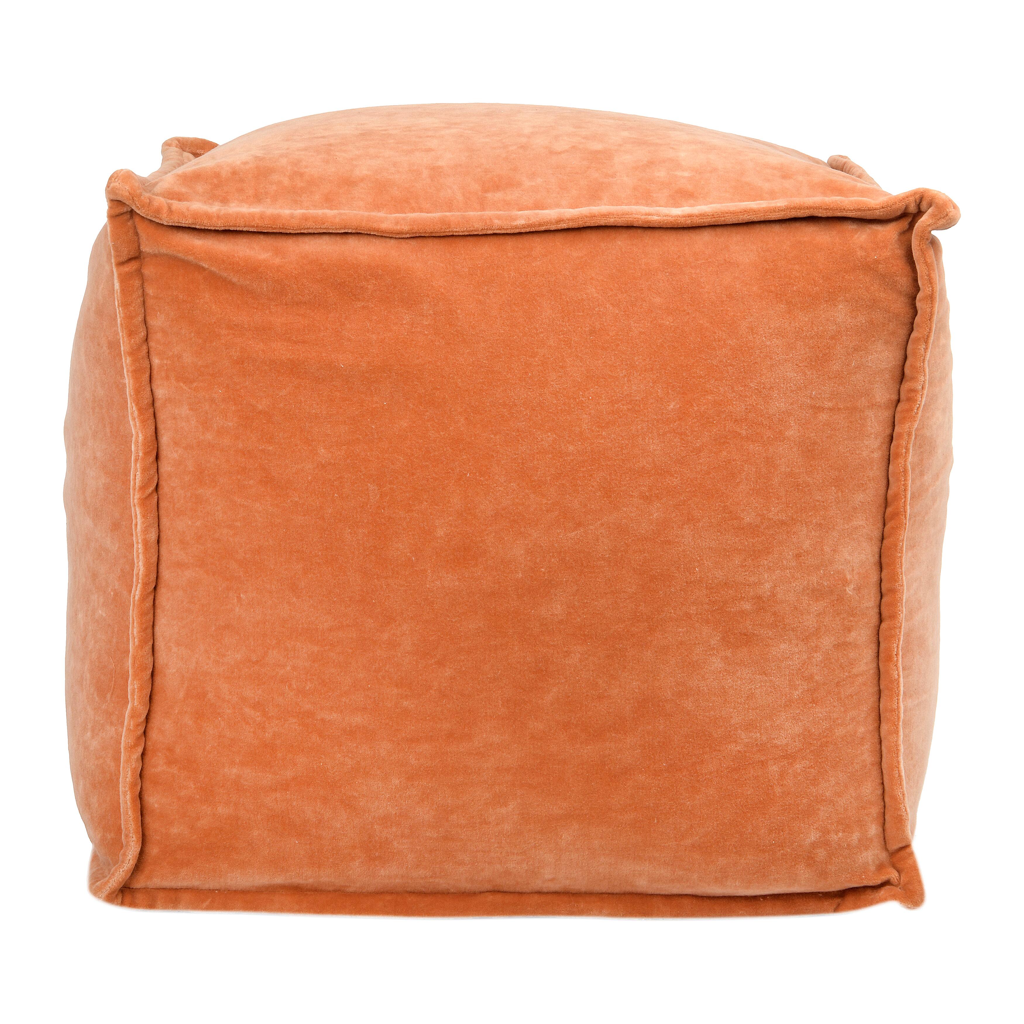 18&#x22; Modern Boho Cotton Velvet Pouf