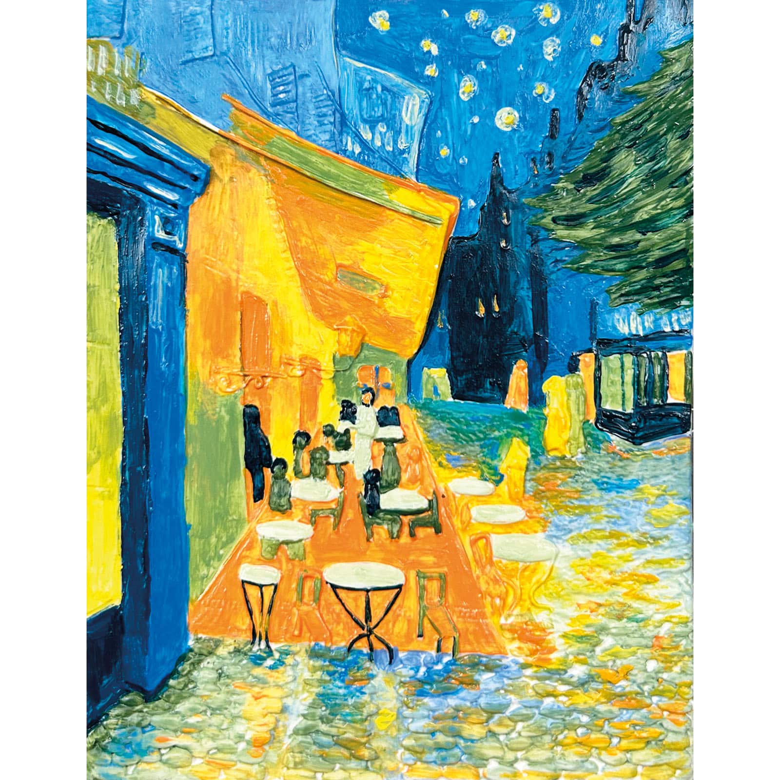 Café Terrace at Night Relief Painting Kit by Artist's Loft®
