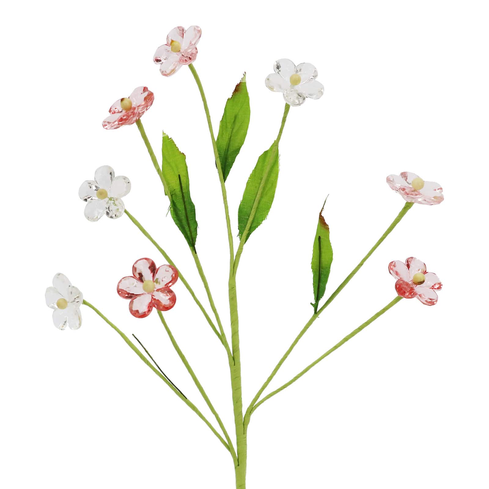 14&#x22; Pink &#x26; White Acrylic Flowers Pick by Ashland&#xAE;