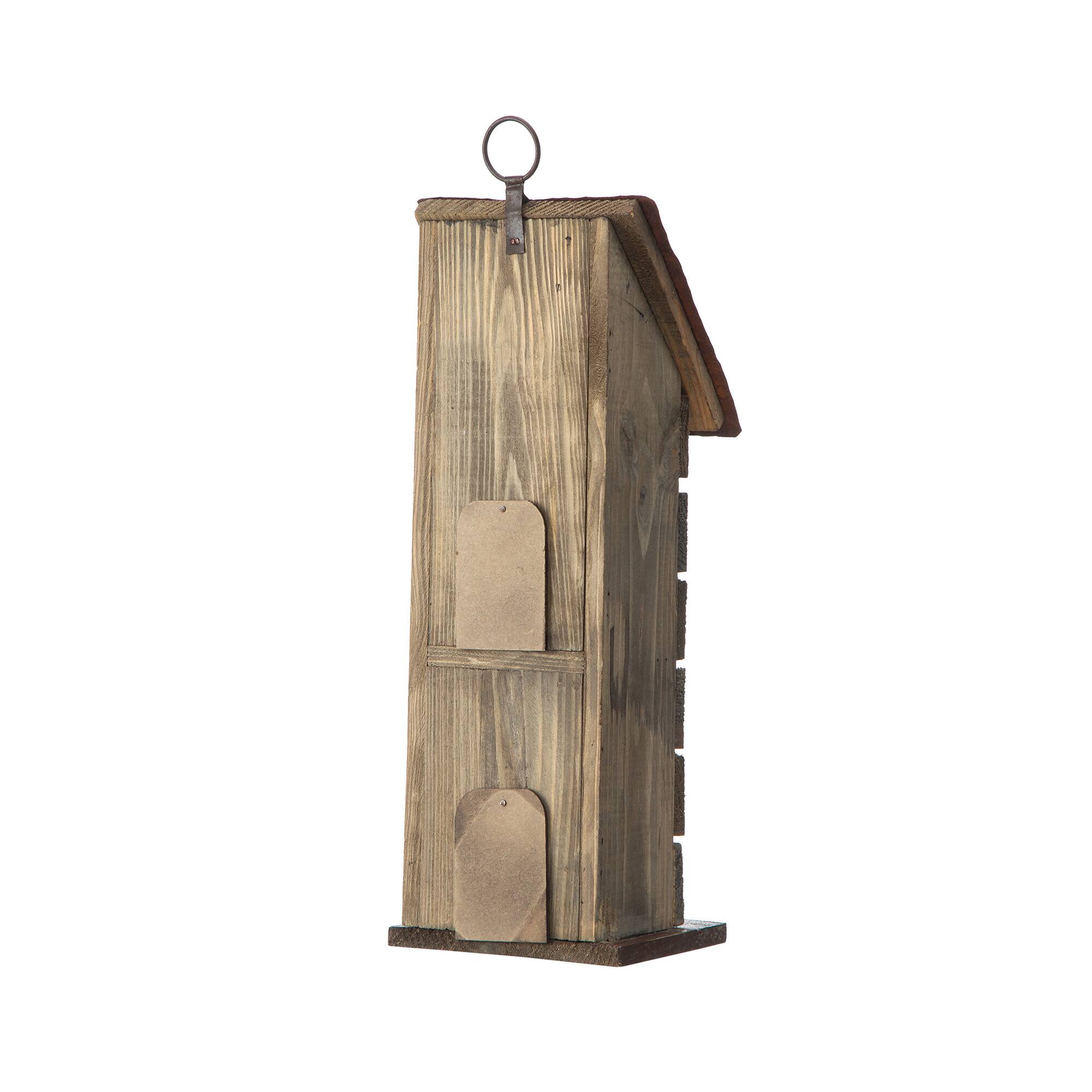 Glitzhome® 14.5" Brown & White Pallet Distressed Birdhouse