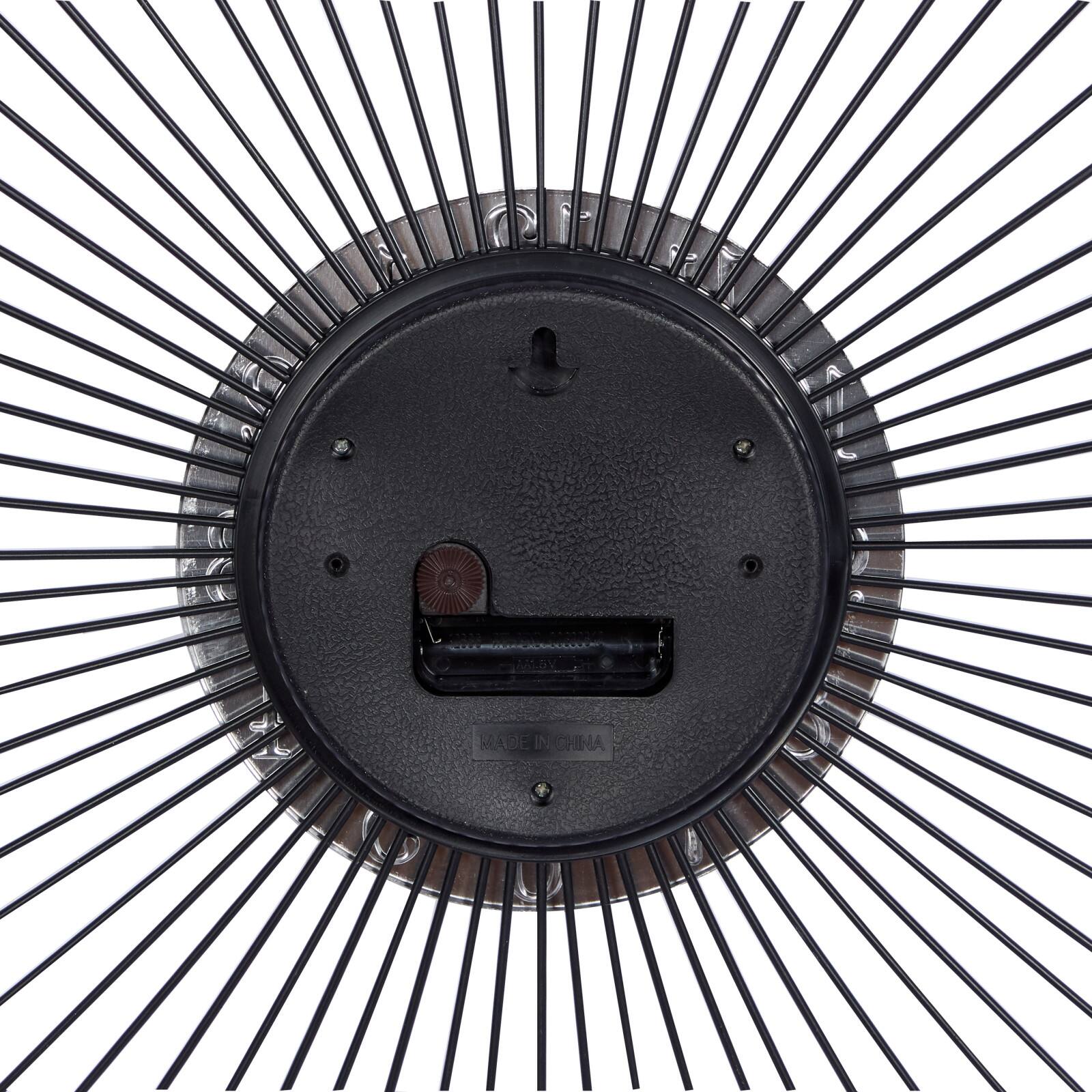 Silver Metal Modern Wall Clock, 23" x 23" x 2"