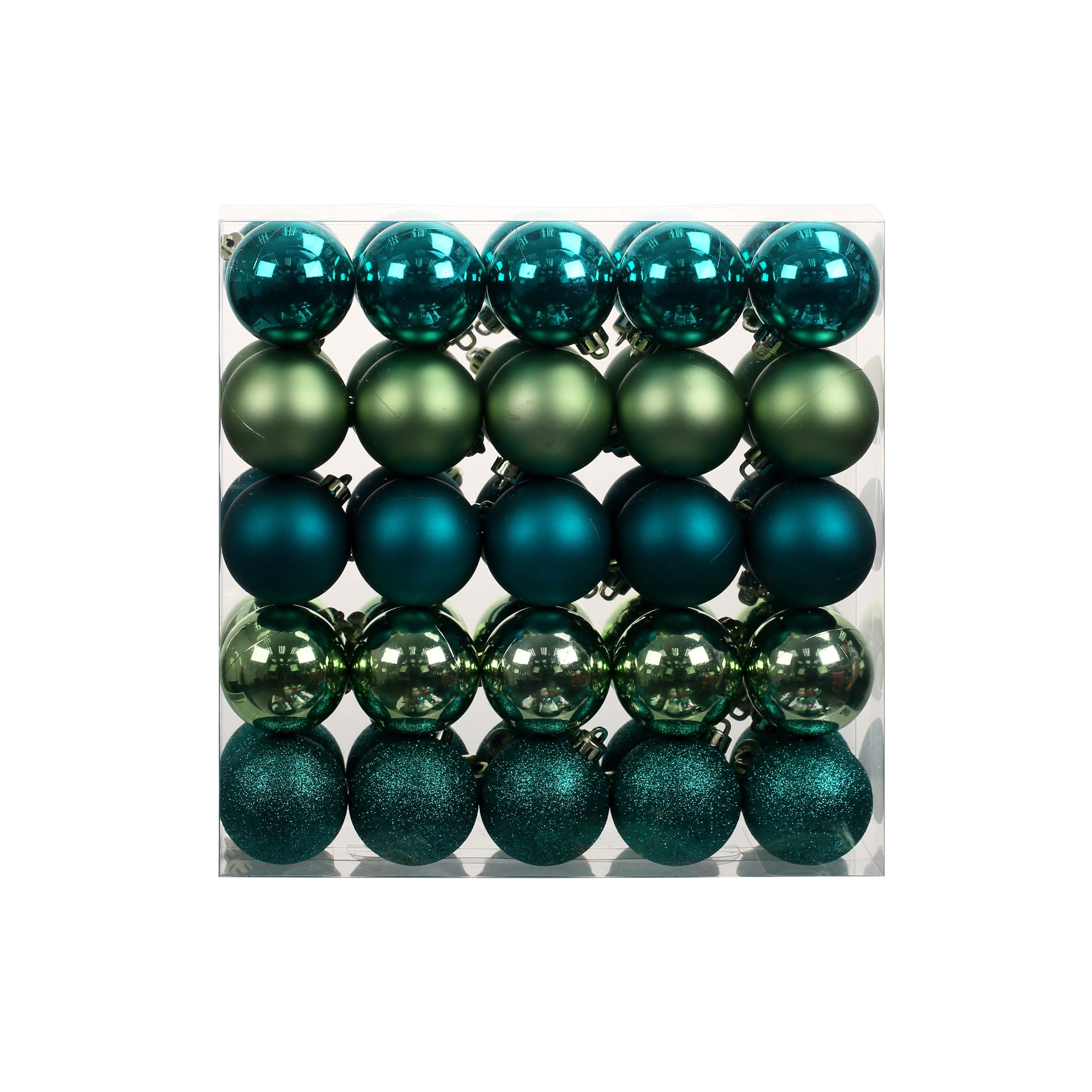 50 Pack 2.25&#x22; Peacock Shatterproof Ball Ornaments by Ashland&#xAE;