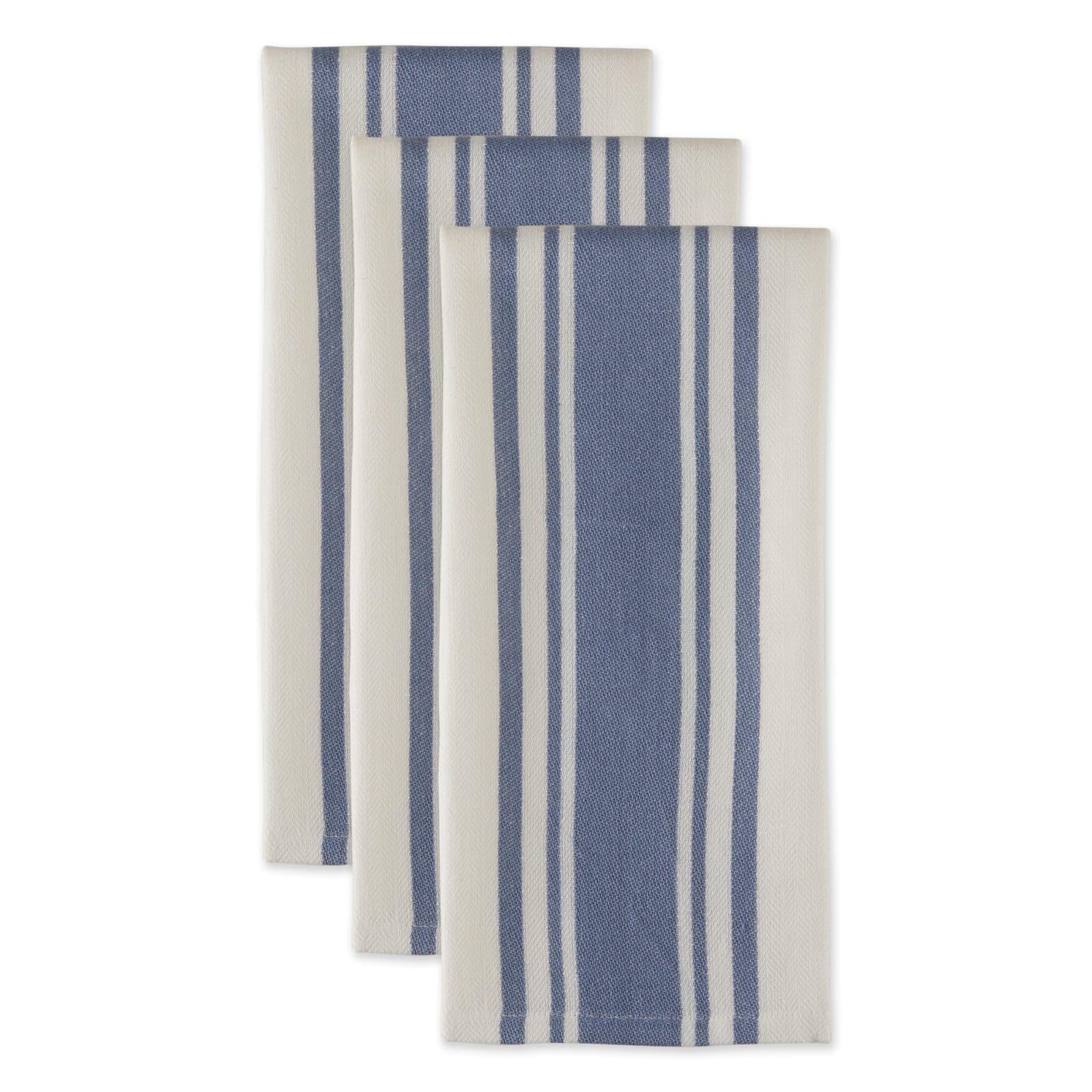 DII® Stonewash Blue Chef Stripe Dish Towels, 3ct.