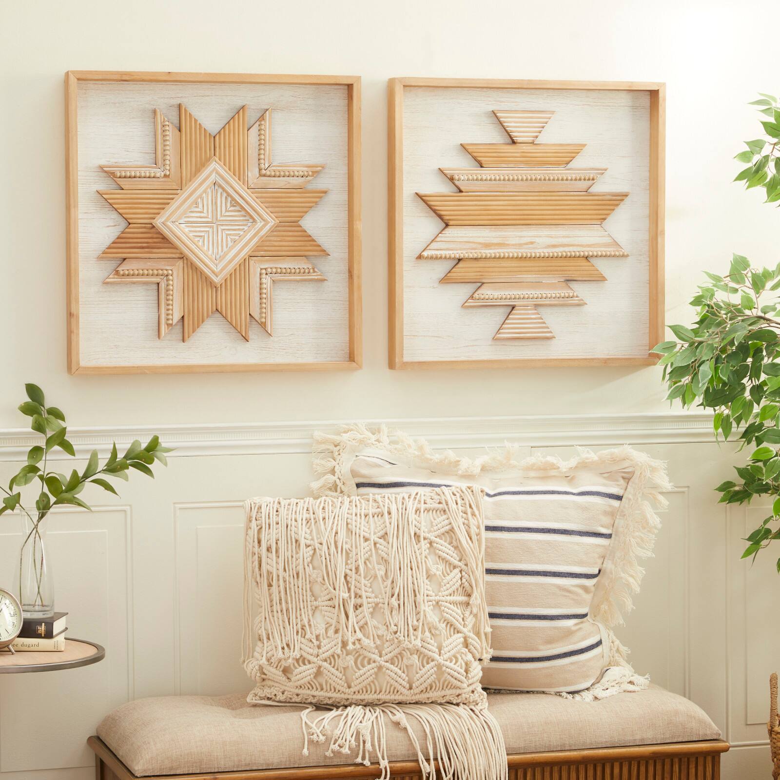 Brown & White Wood Rustic Southwest Wall Décor Set